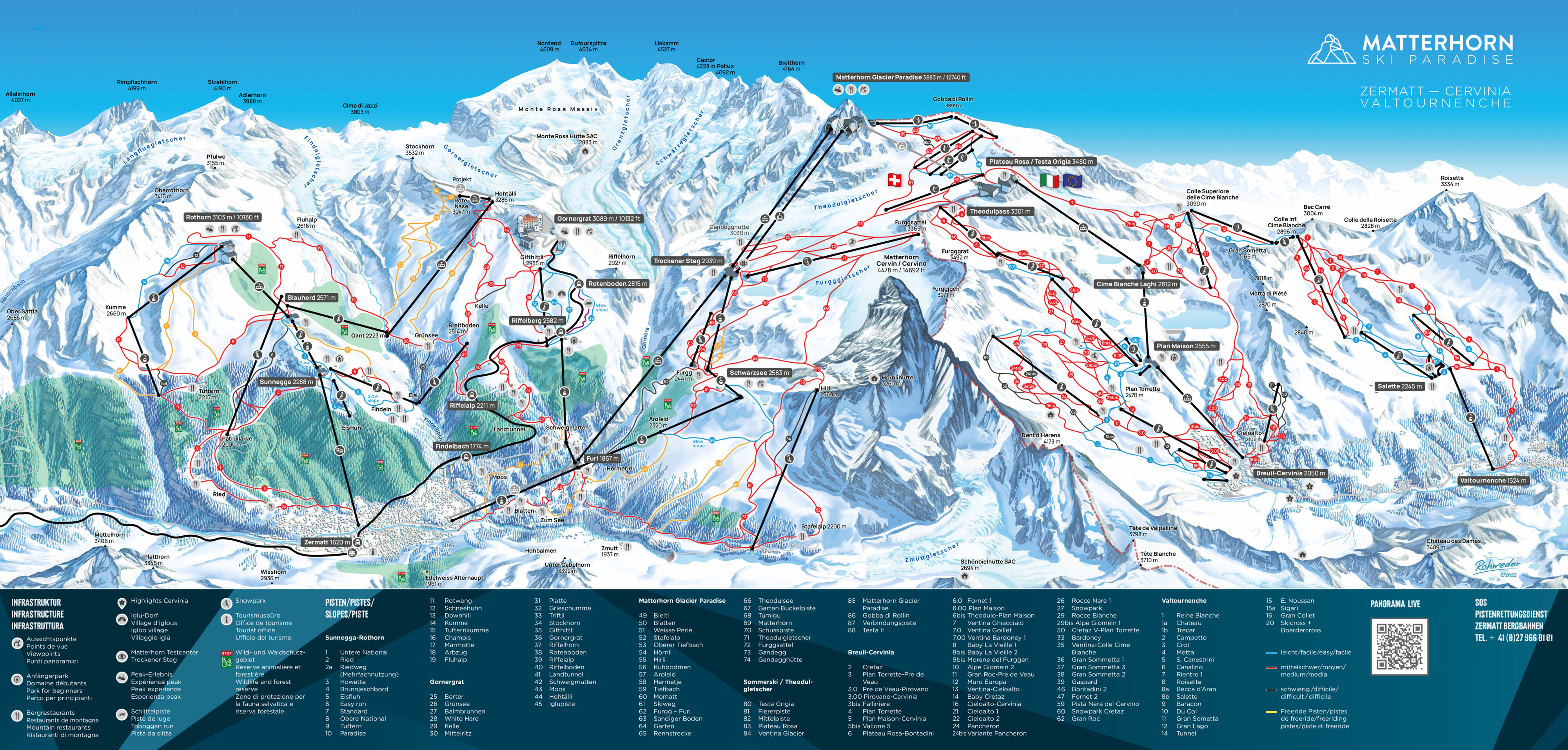 Zermatt Matterhorn ski area map