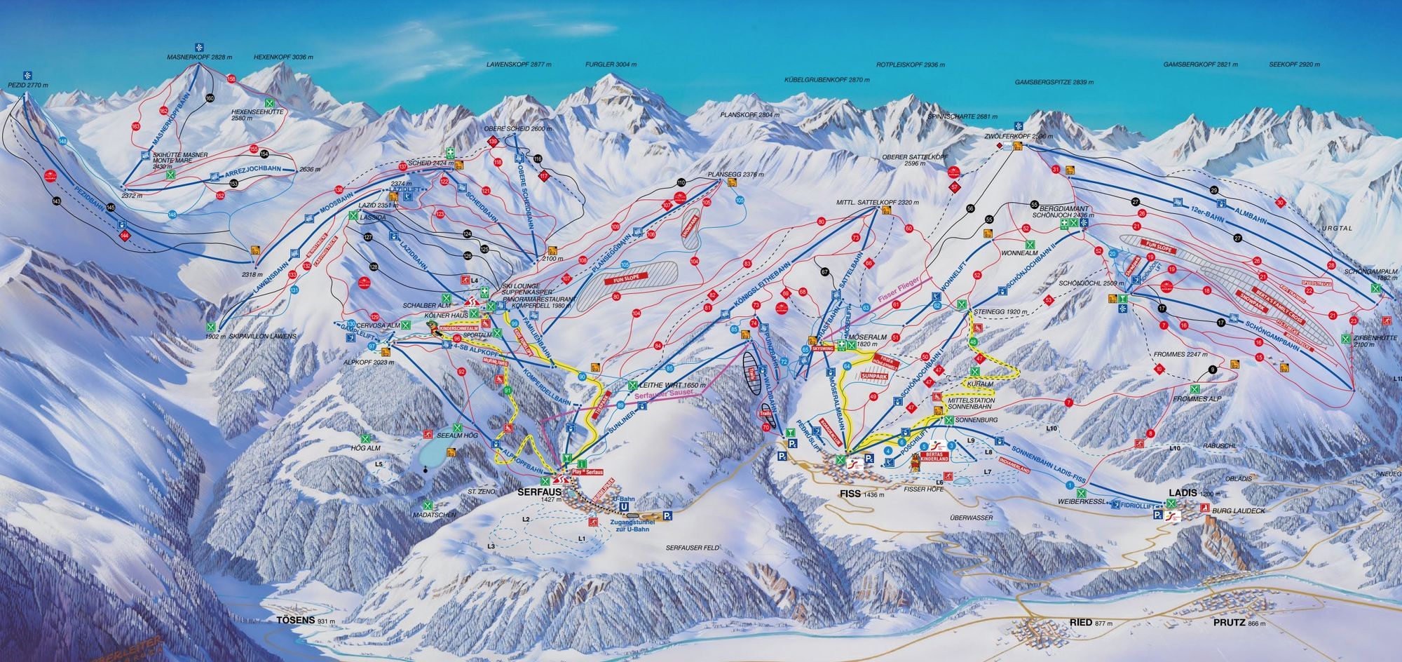 Serfaus-Fiss-Ladis ski area map