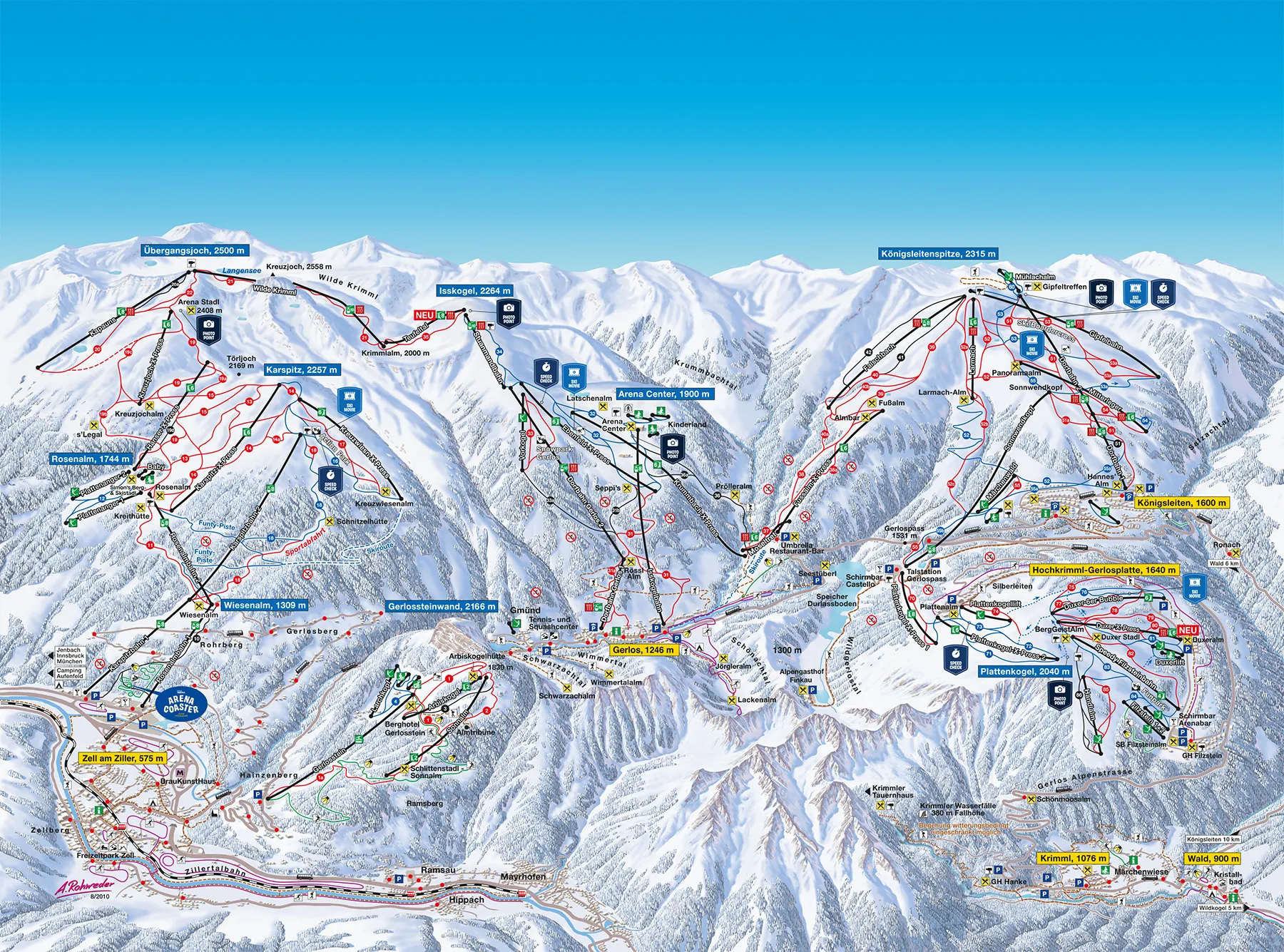 Zillertal Arena ski area map