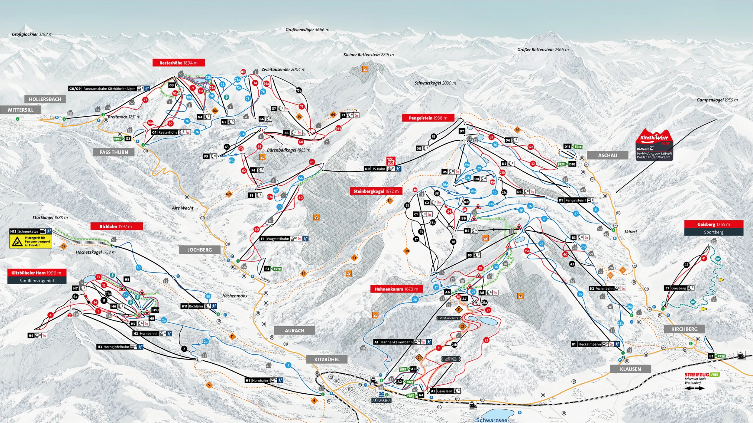 Kitzbühel/Kirchberg – KitzSki ski area map