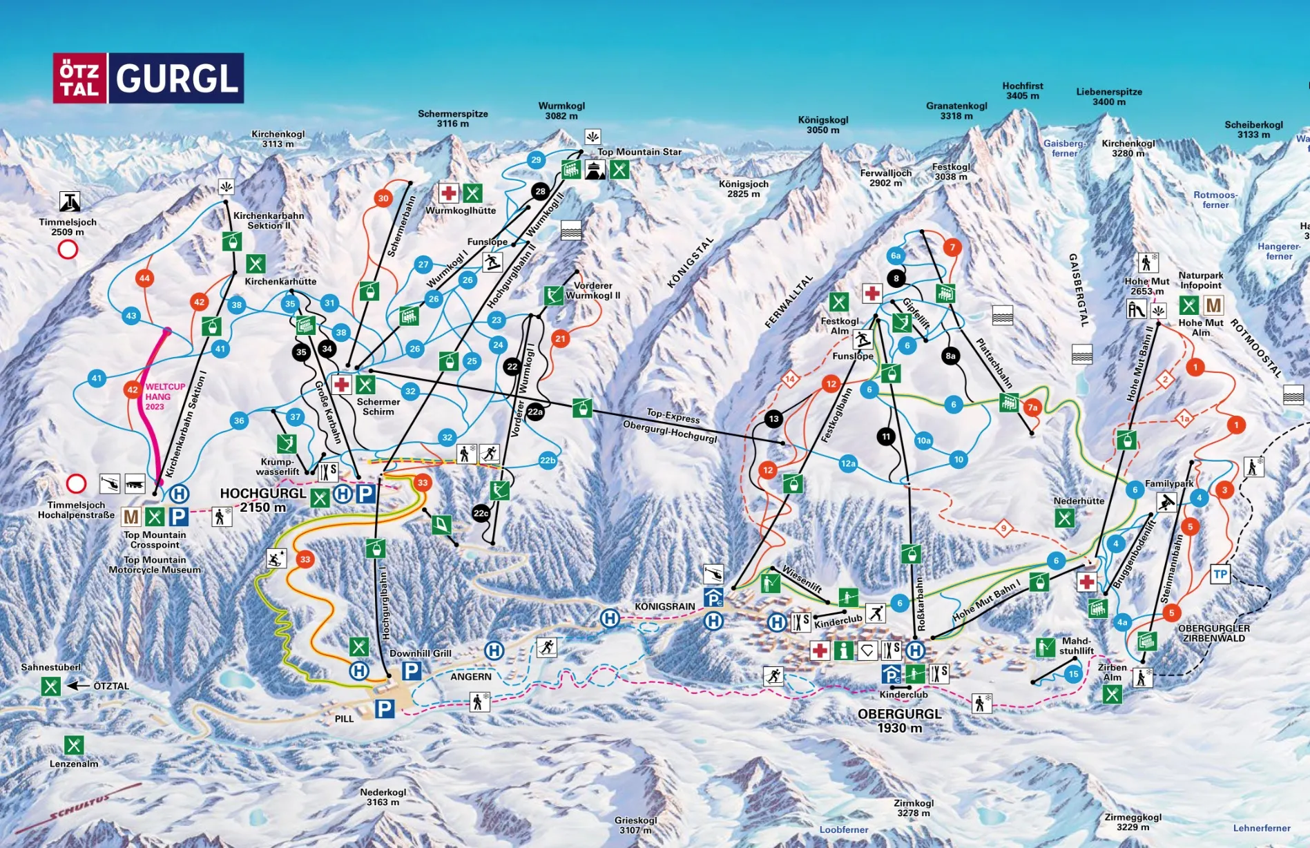 Gurgl ski area map