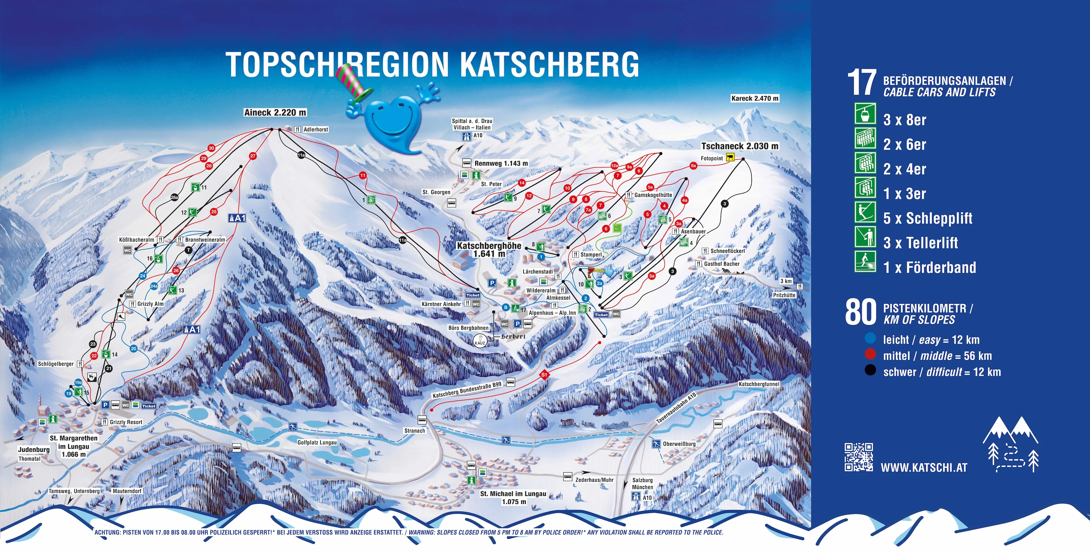 Katschberg ski area map