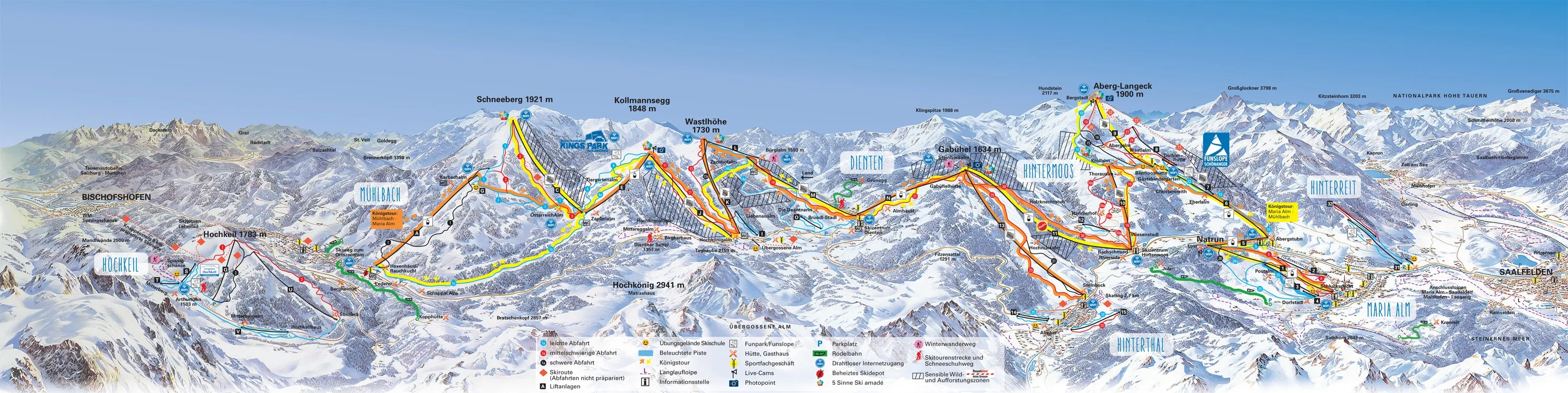 Hochkönig ski area map