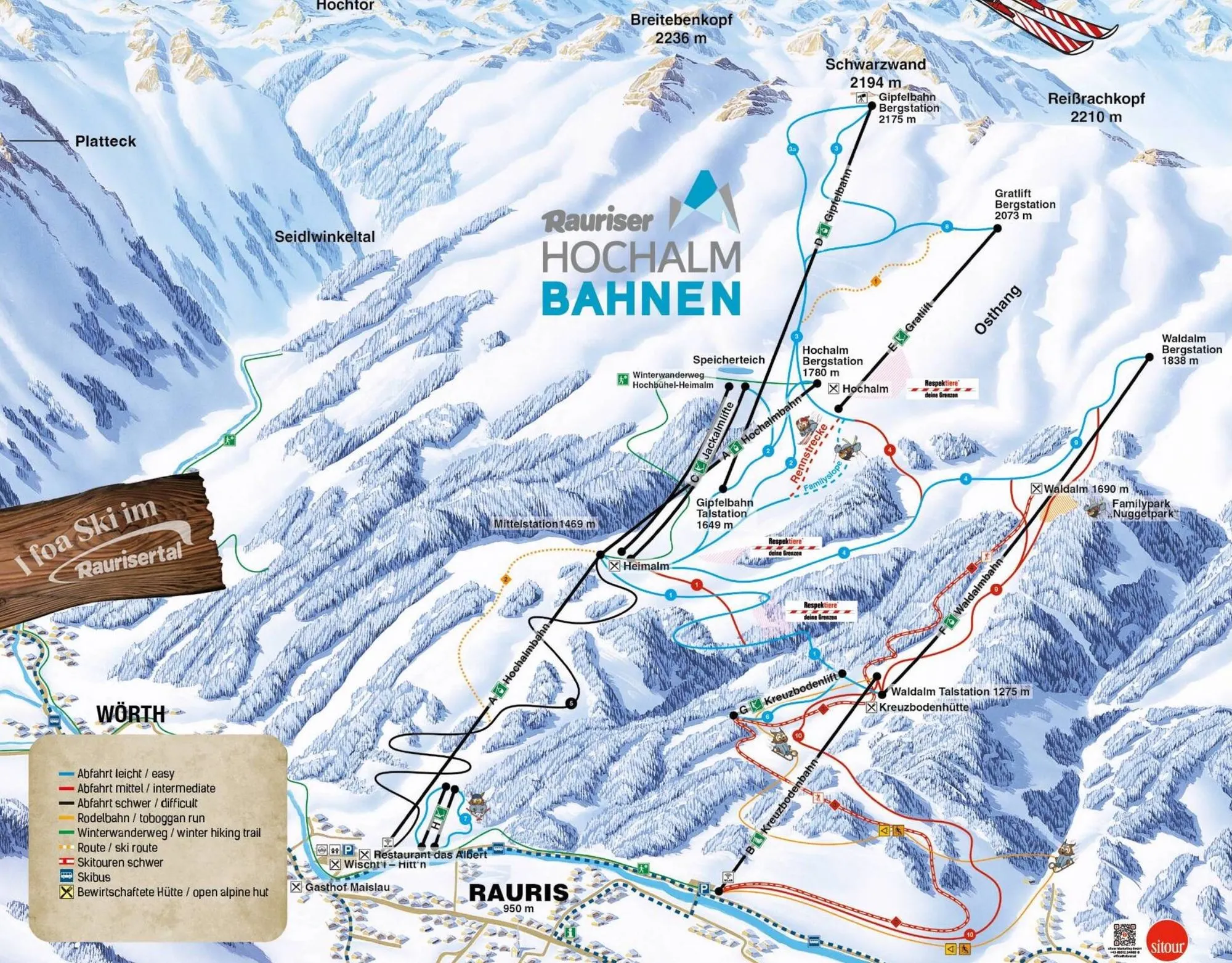 Rauriser Hochalmbahnen ski area map