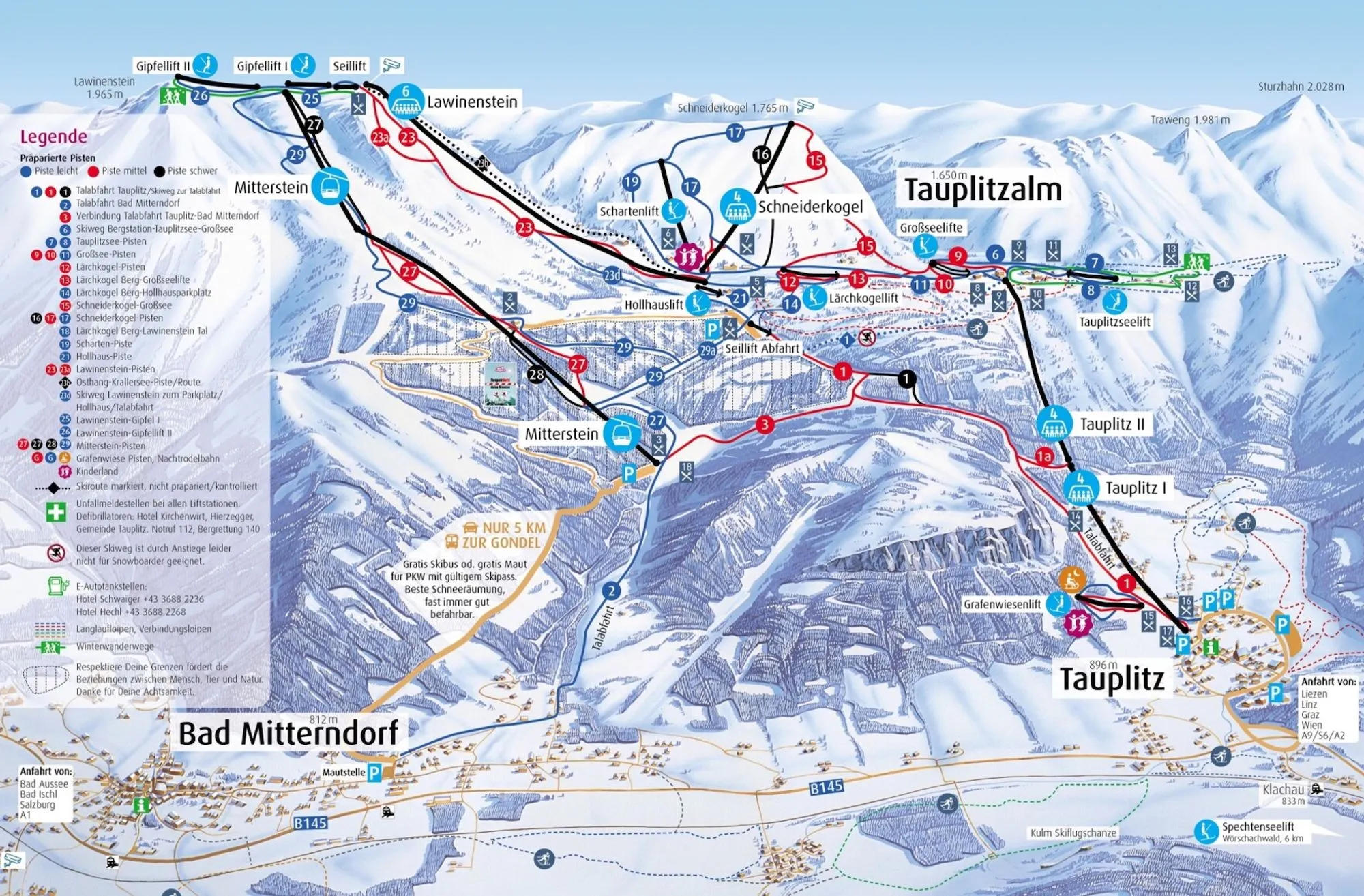 Die Tauplitz ski area map