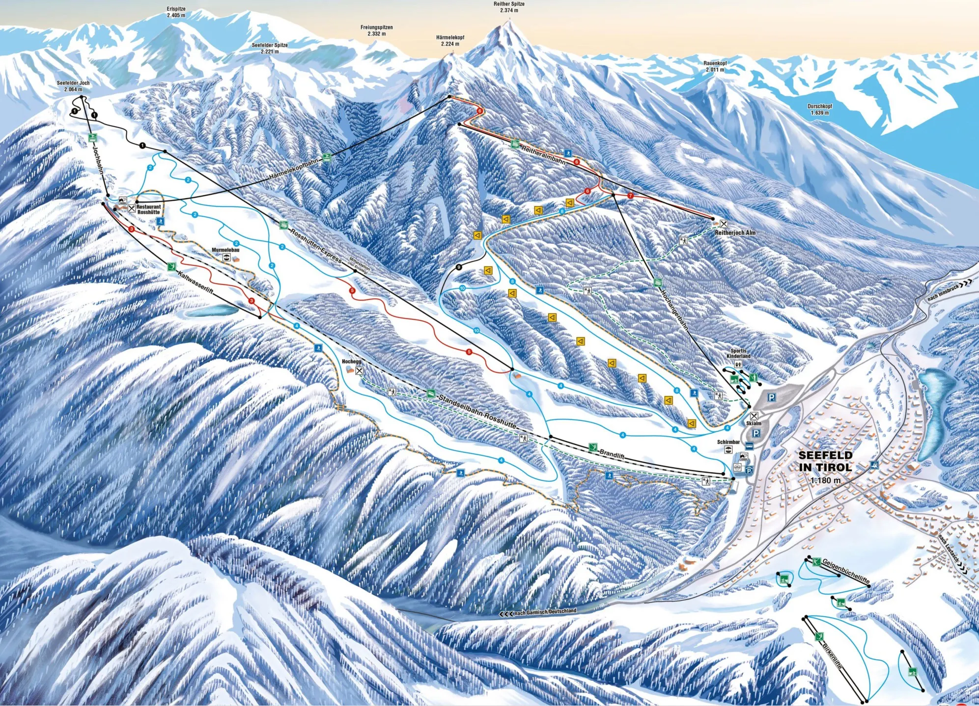 Seefeld - Leutasch ski area map