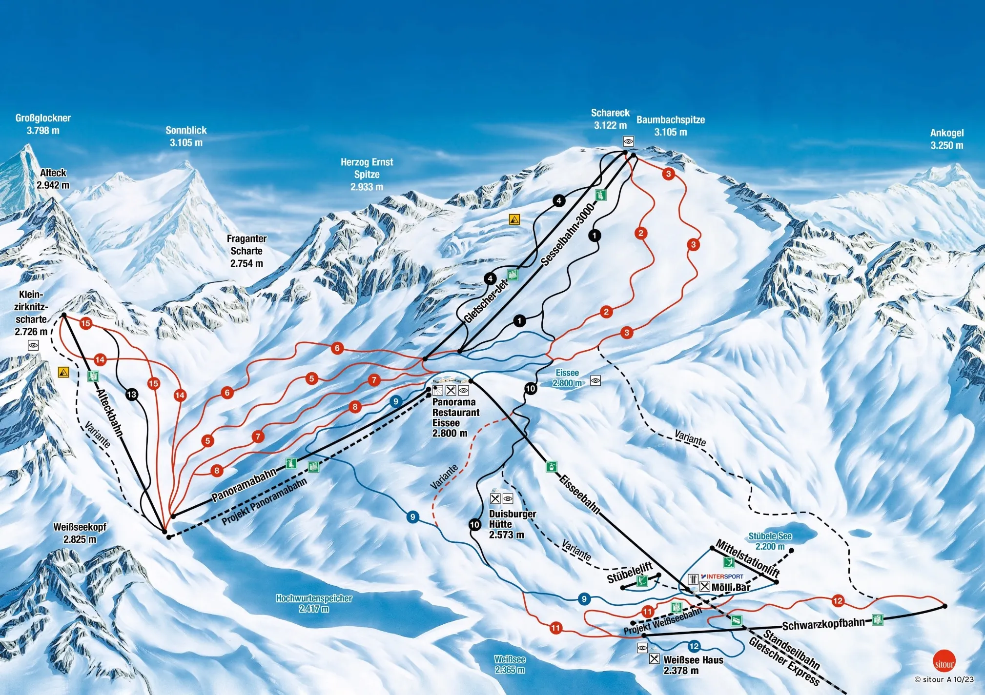 Mölltaler Gletscher ski area map
