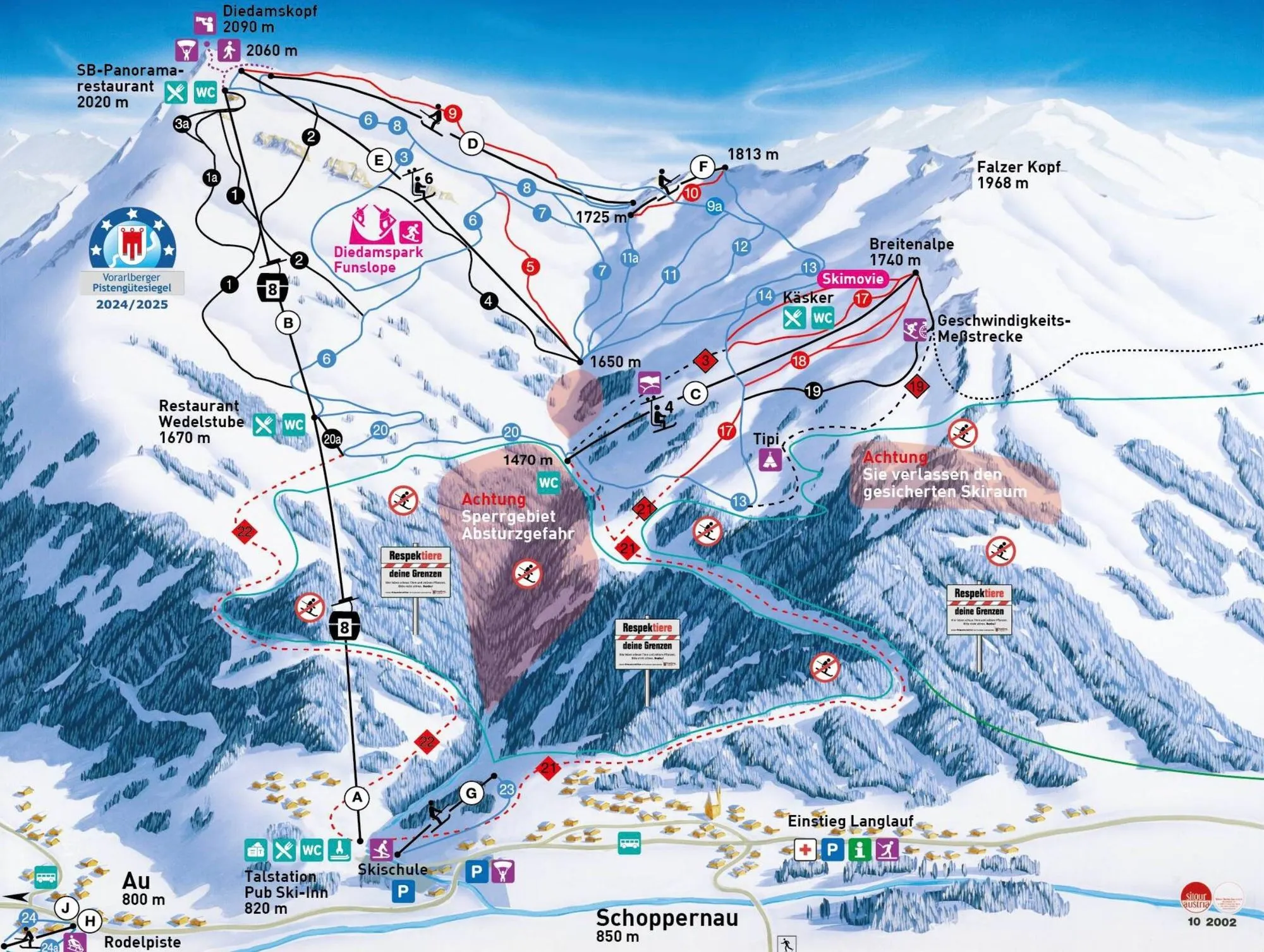 Diedamskopf ski area map