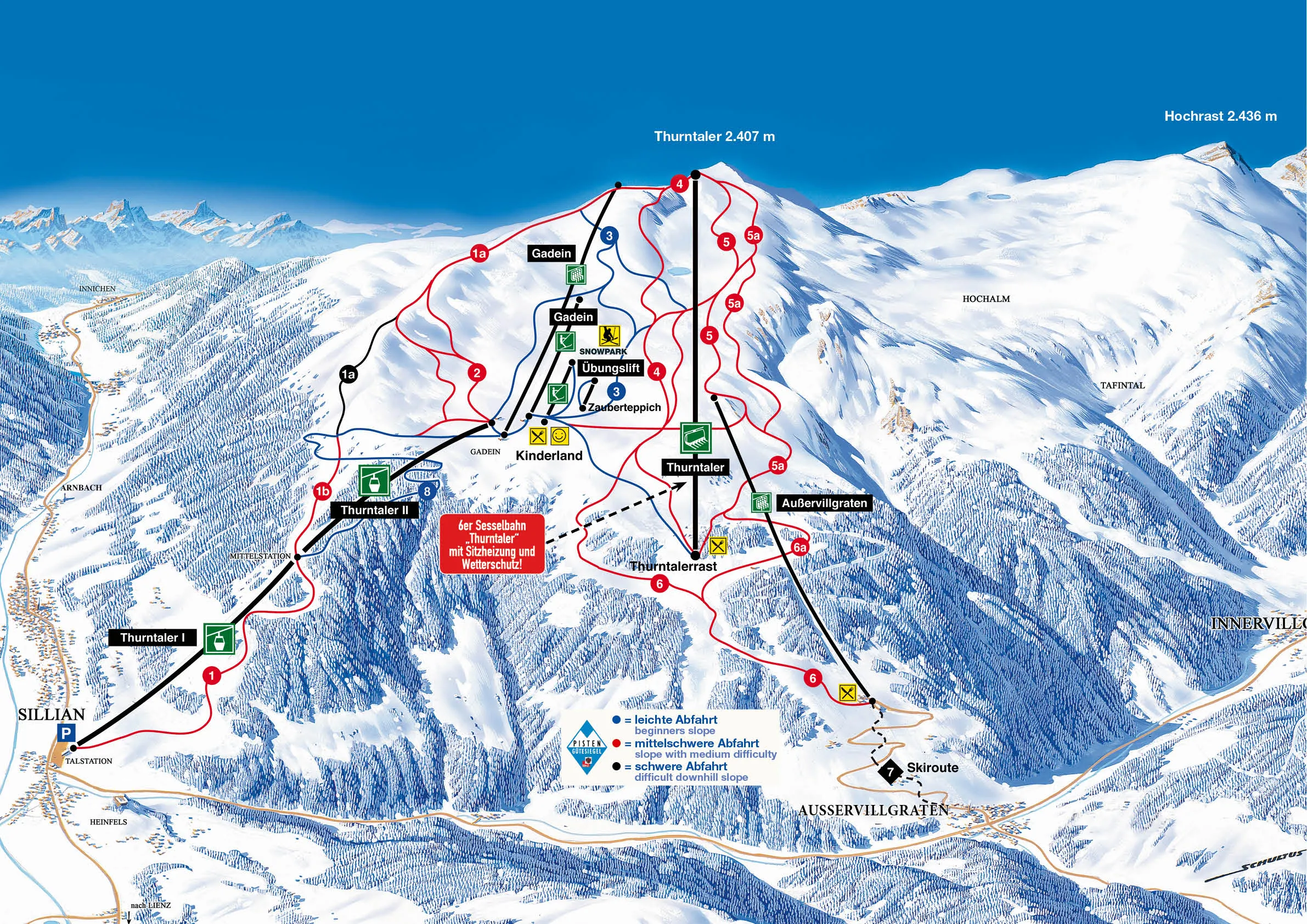 Sillian Hochpustertal ski area map