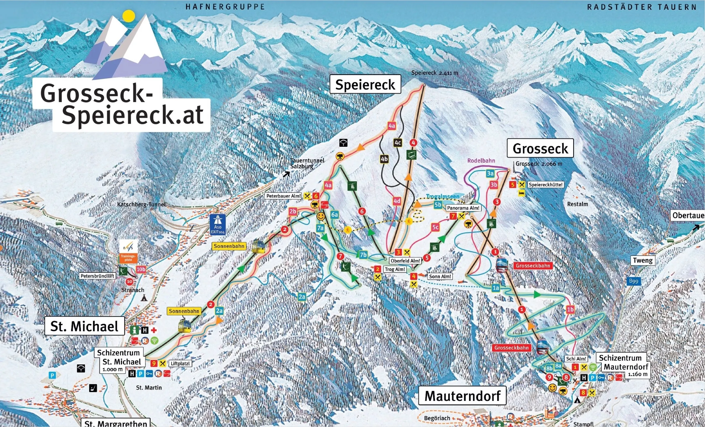 Grosseck Speiereck ski area map