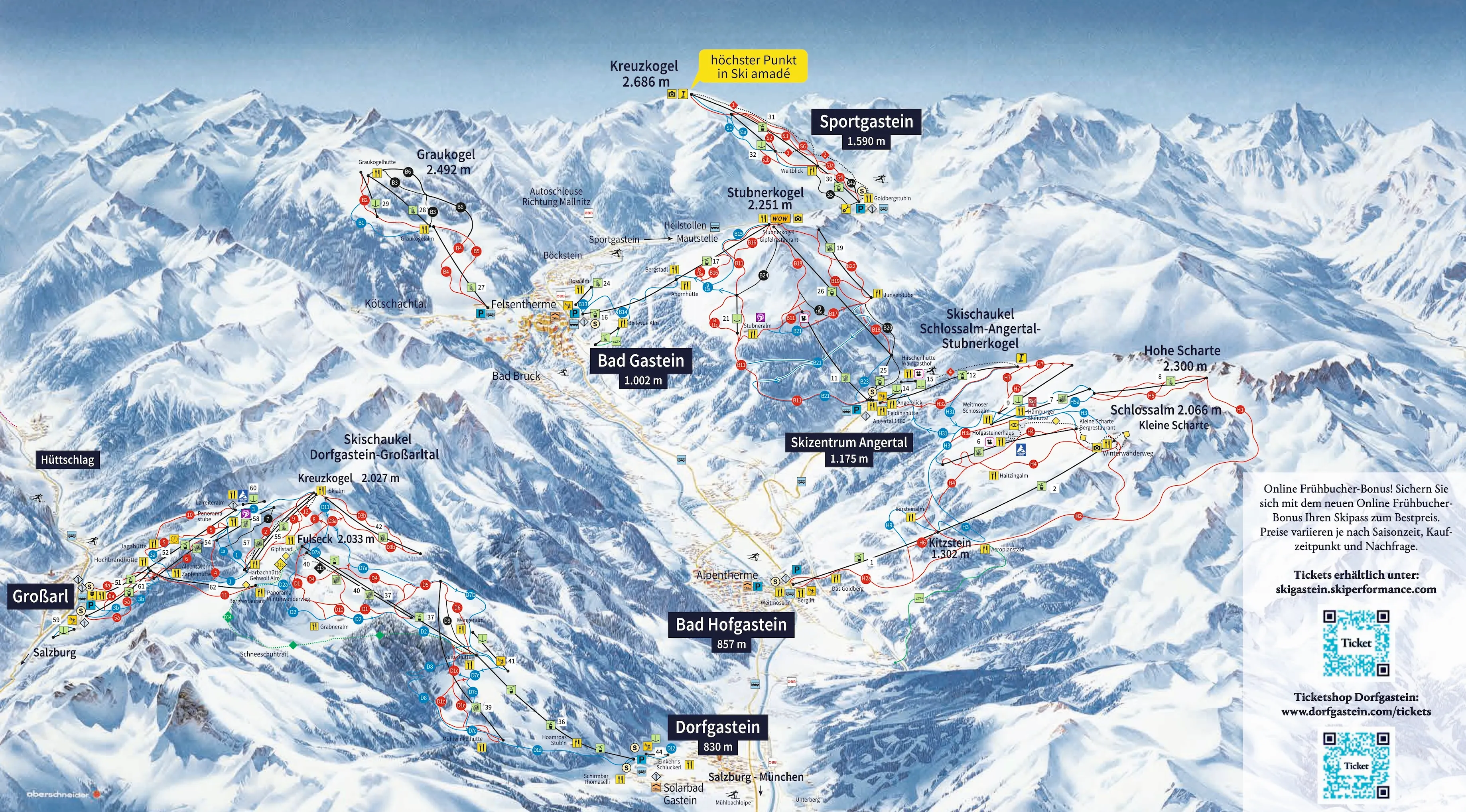 Skigastein ski area map