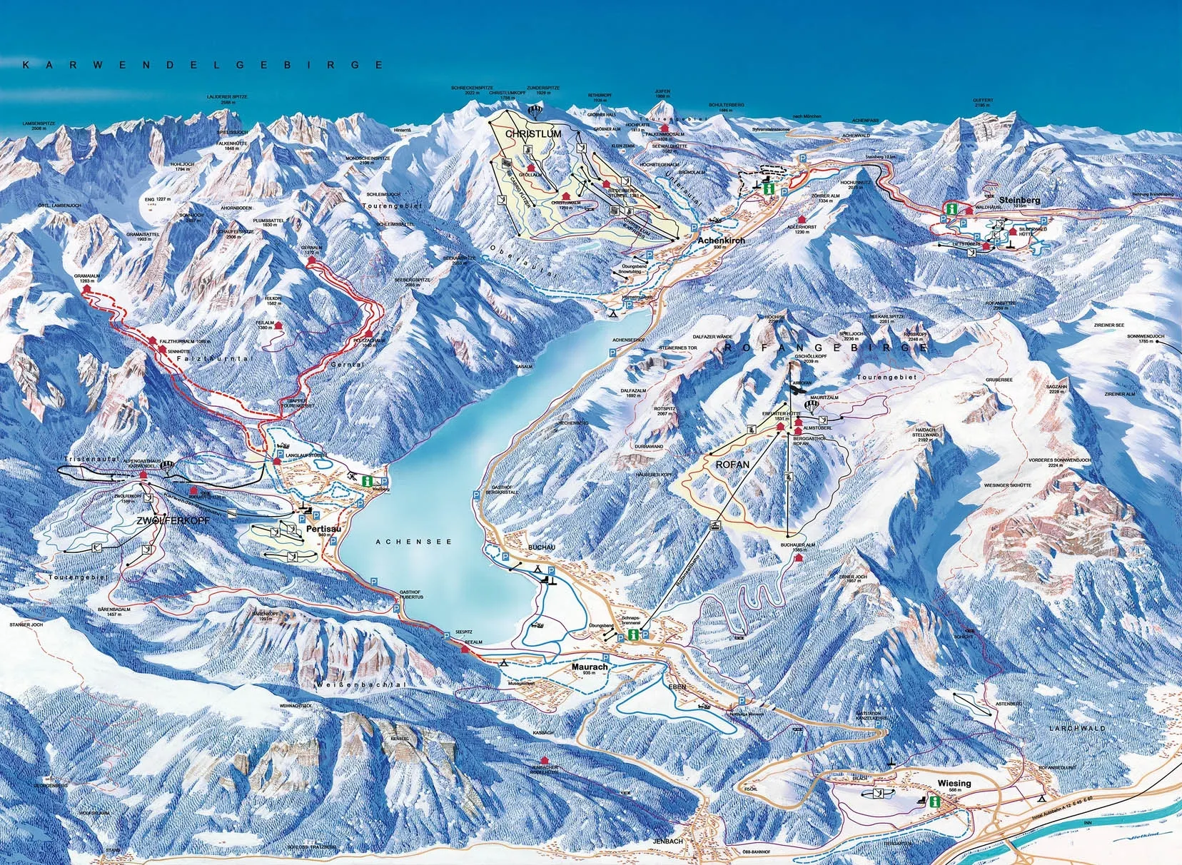 Achensee ski area map