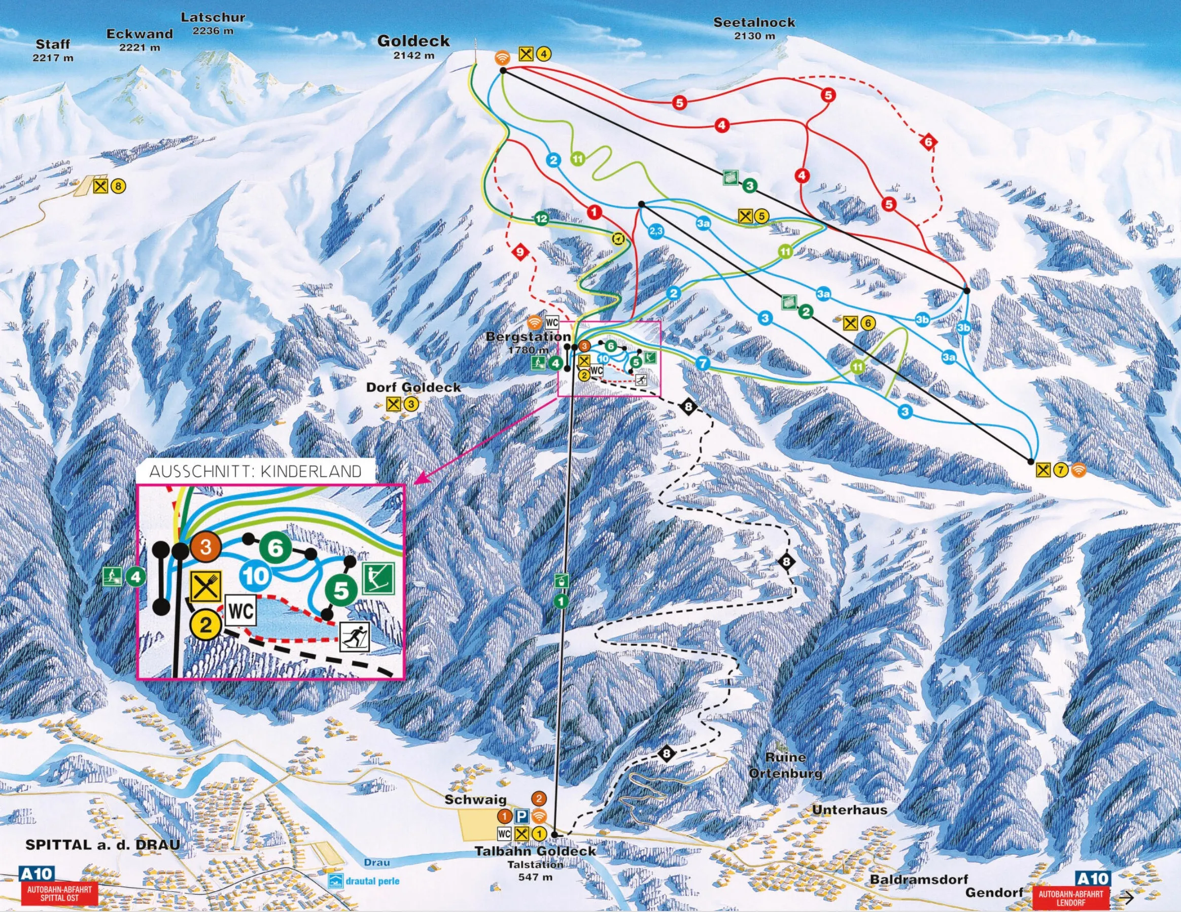 Goldeck ski area map