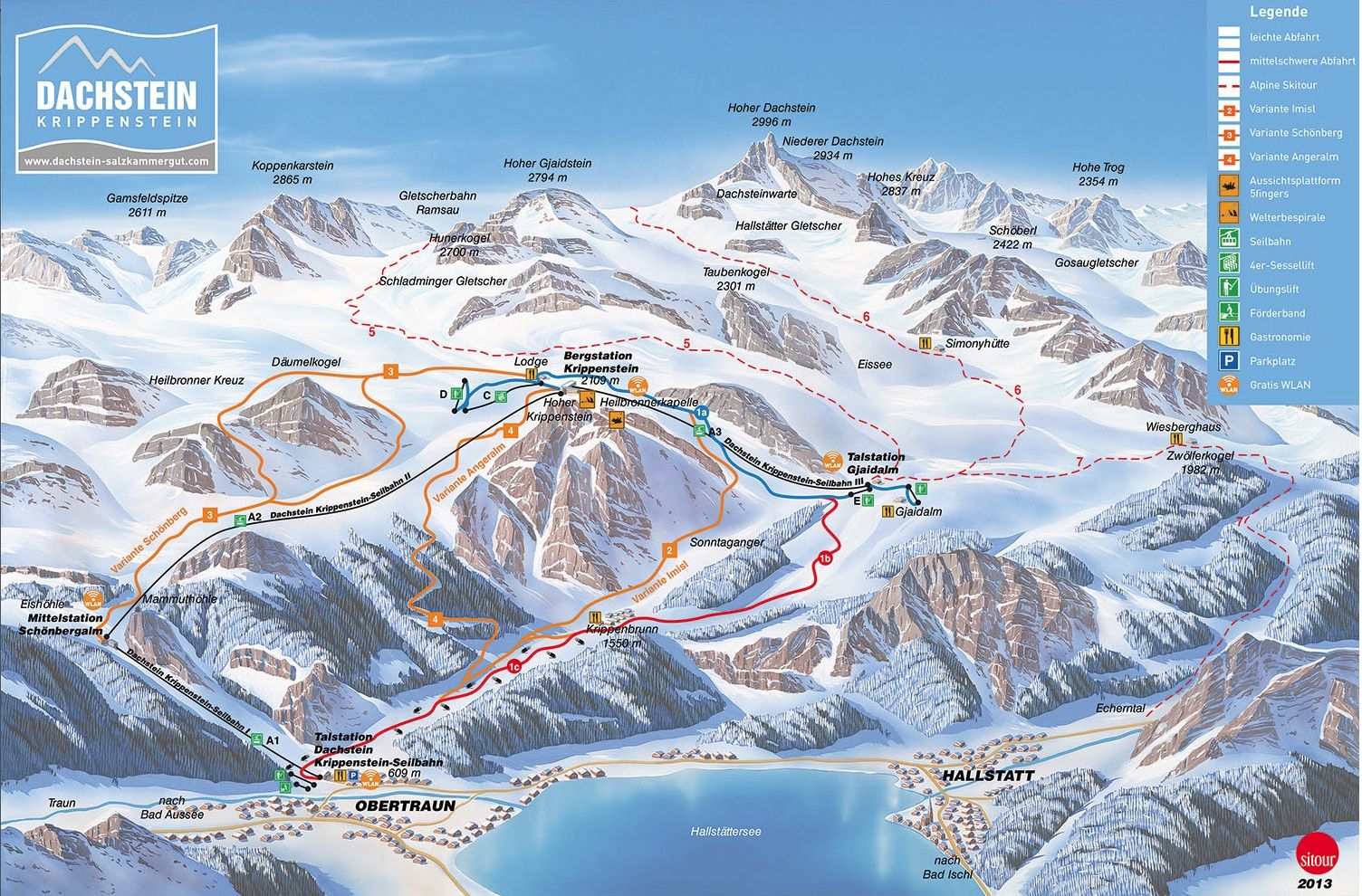 Dachstein Krippenstein ski area map