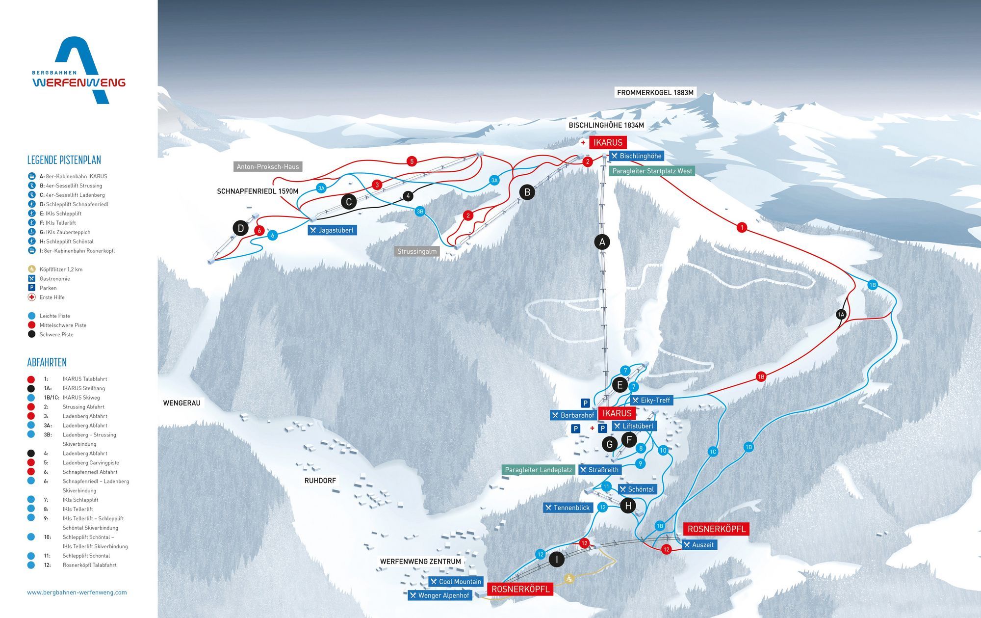 Werfenweng ski area map