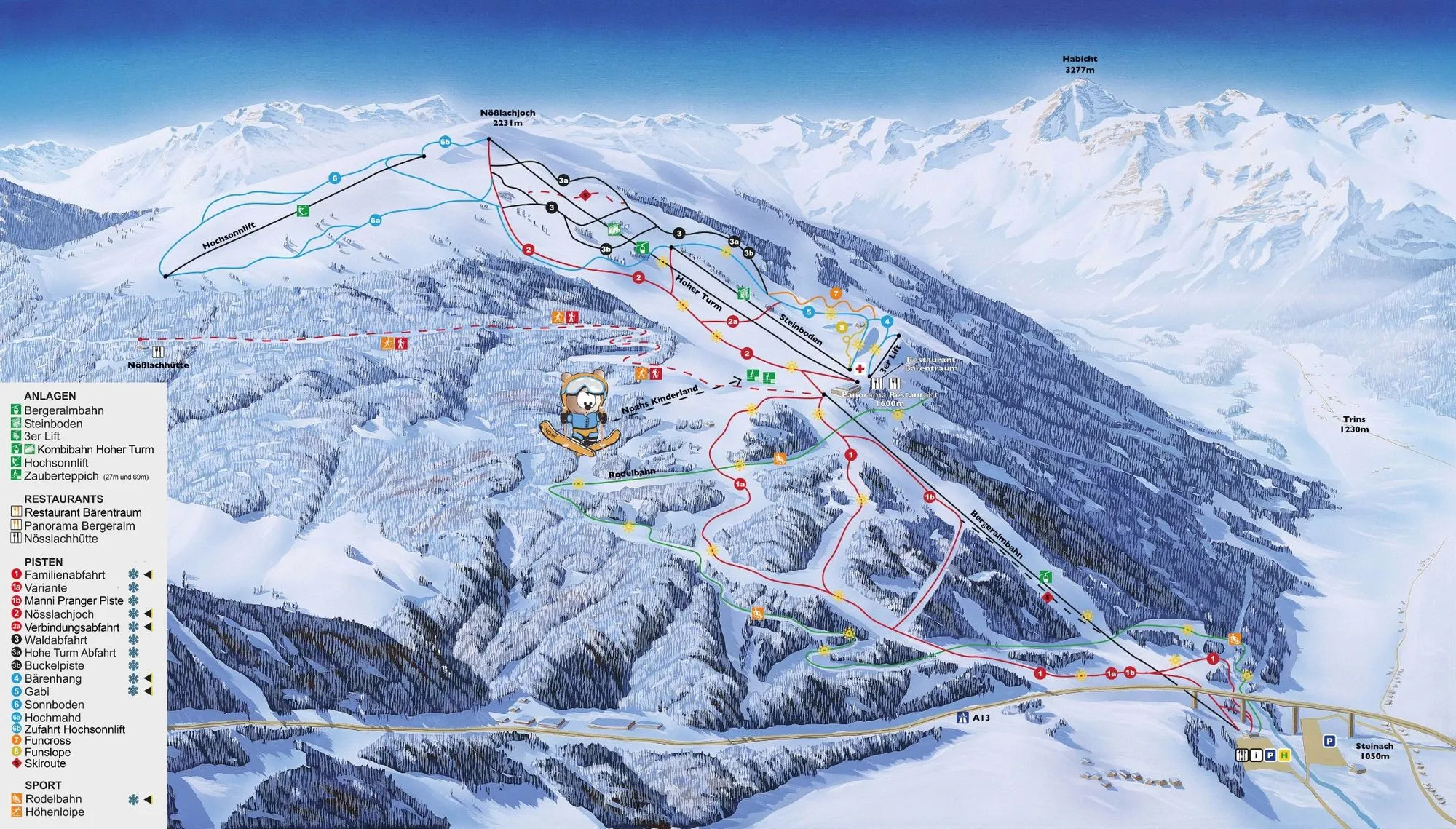 Bergeralm ski area map