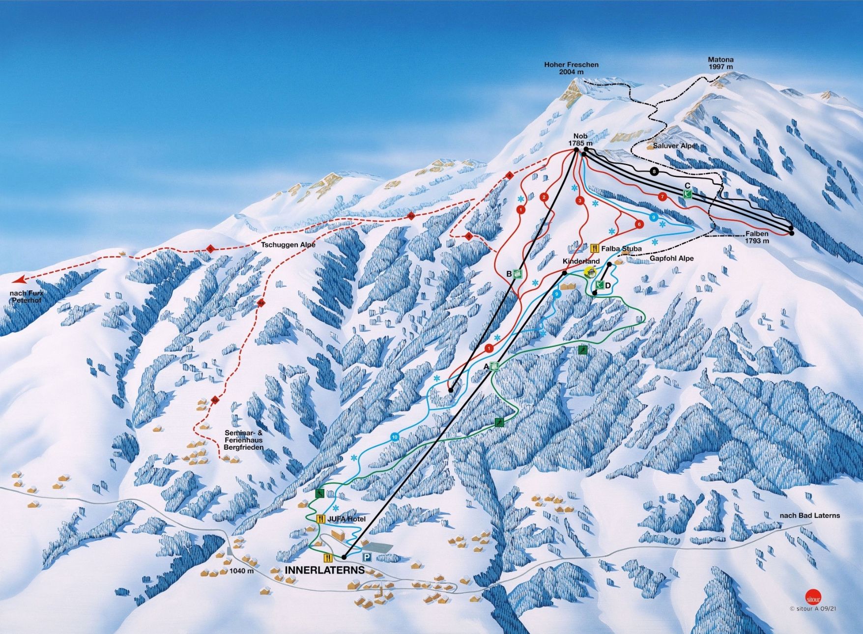 Laterns - Gapfohl ski area map