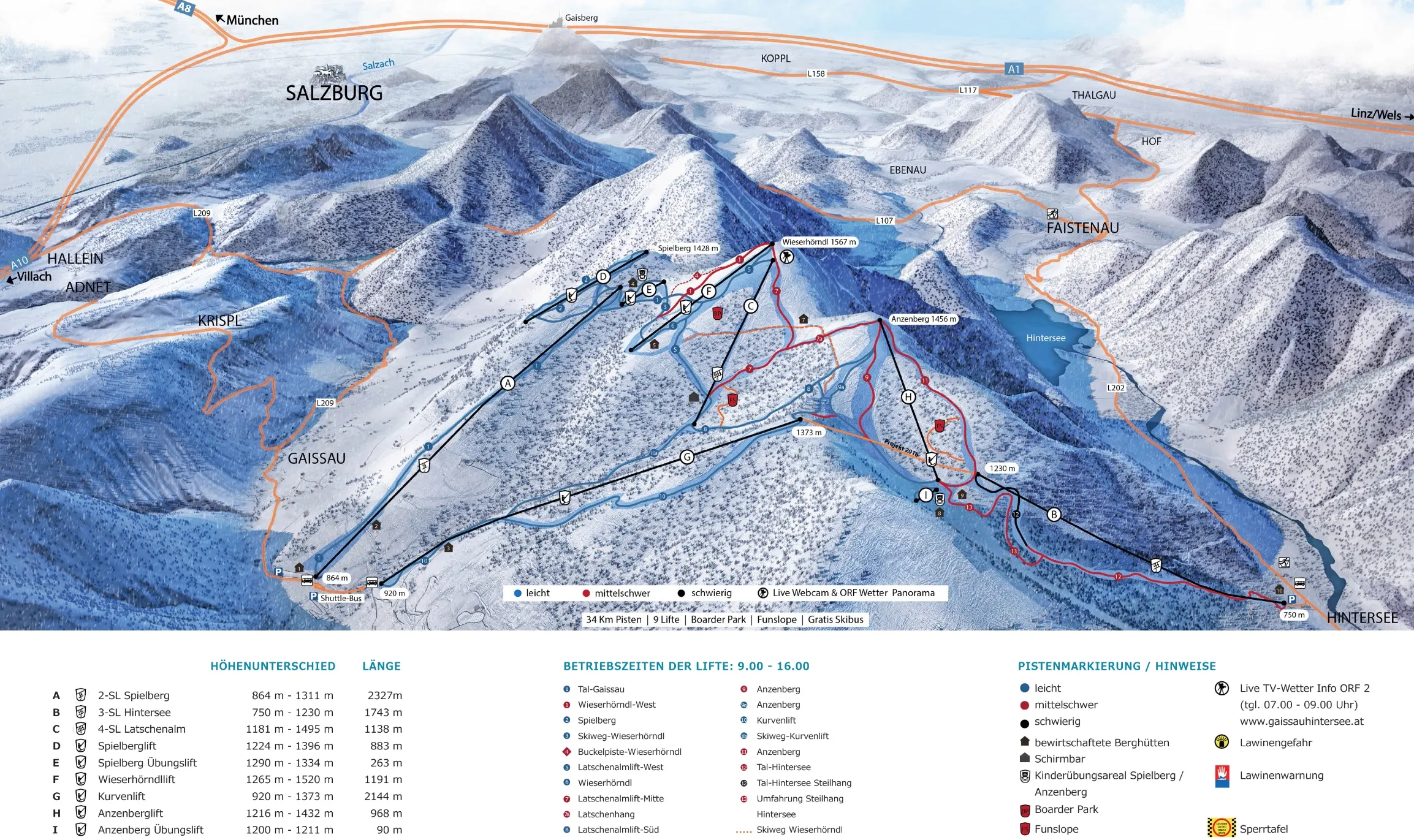 Gaissau-Hintersee ski area map