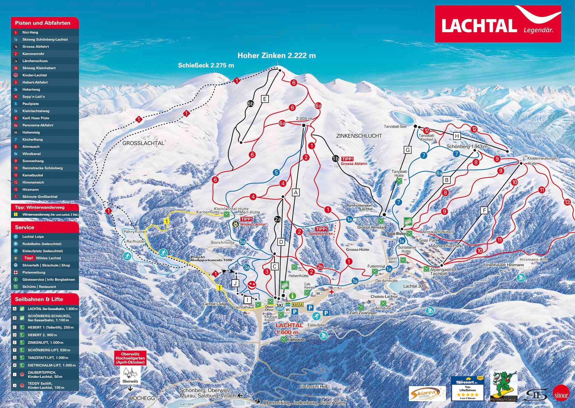 Lachtal ski area map