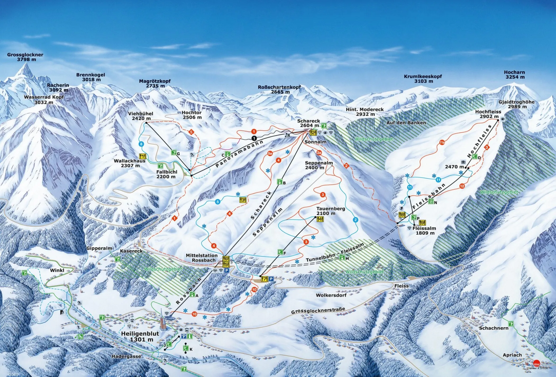 Großglockner Heiligenblut ski area map