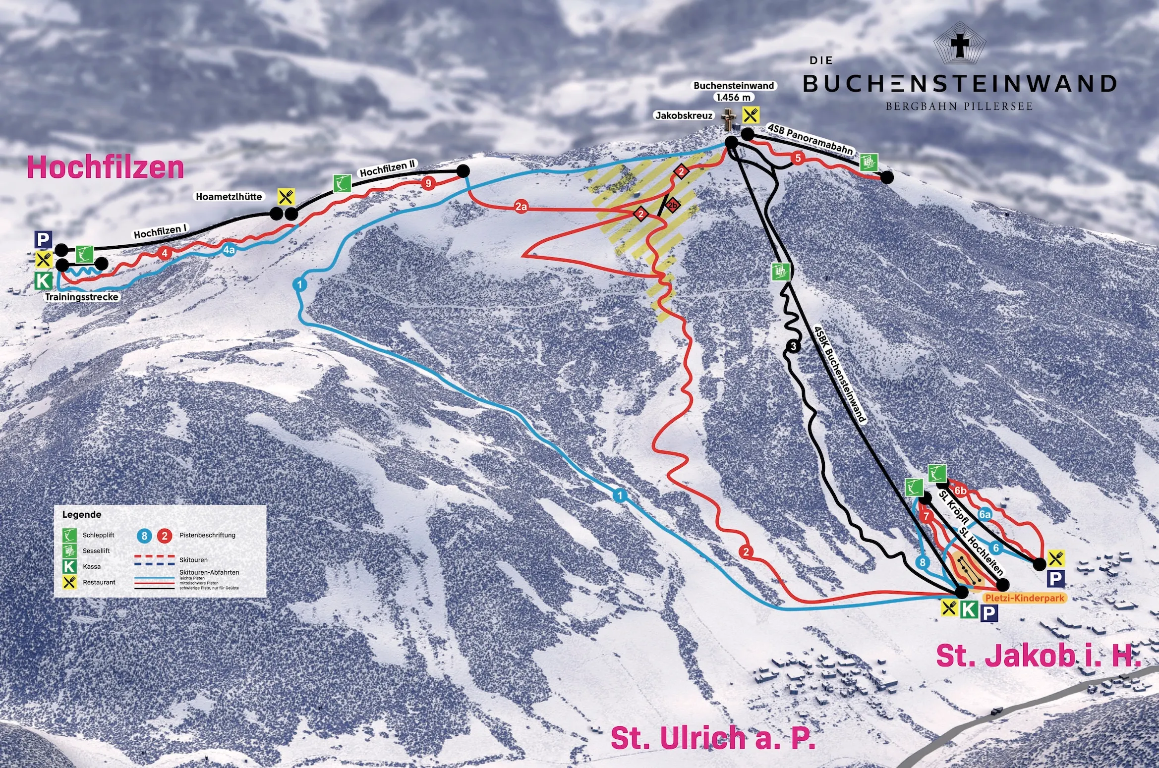Buchensteinwand ski area map