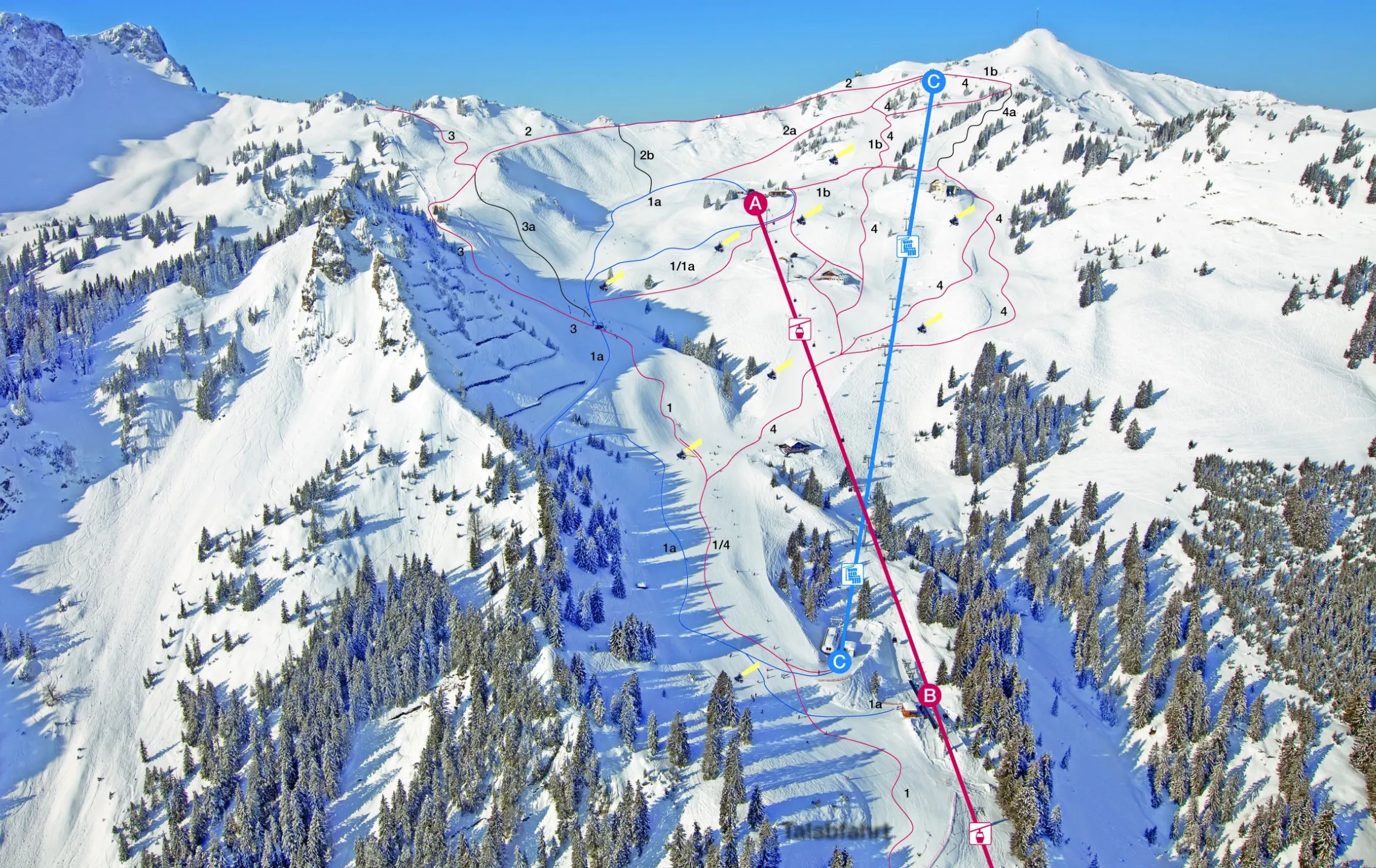 Bergwelt Hahnenkamm ski area map