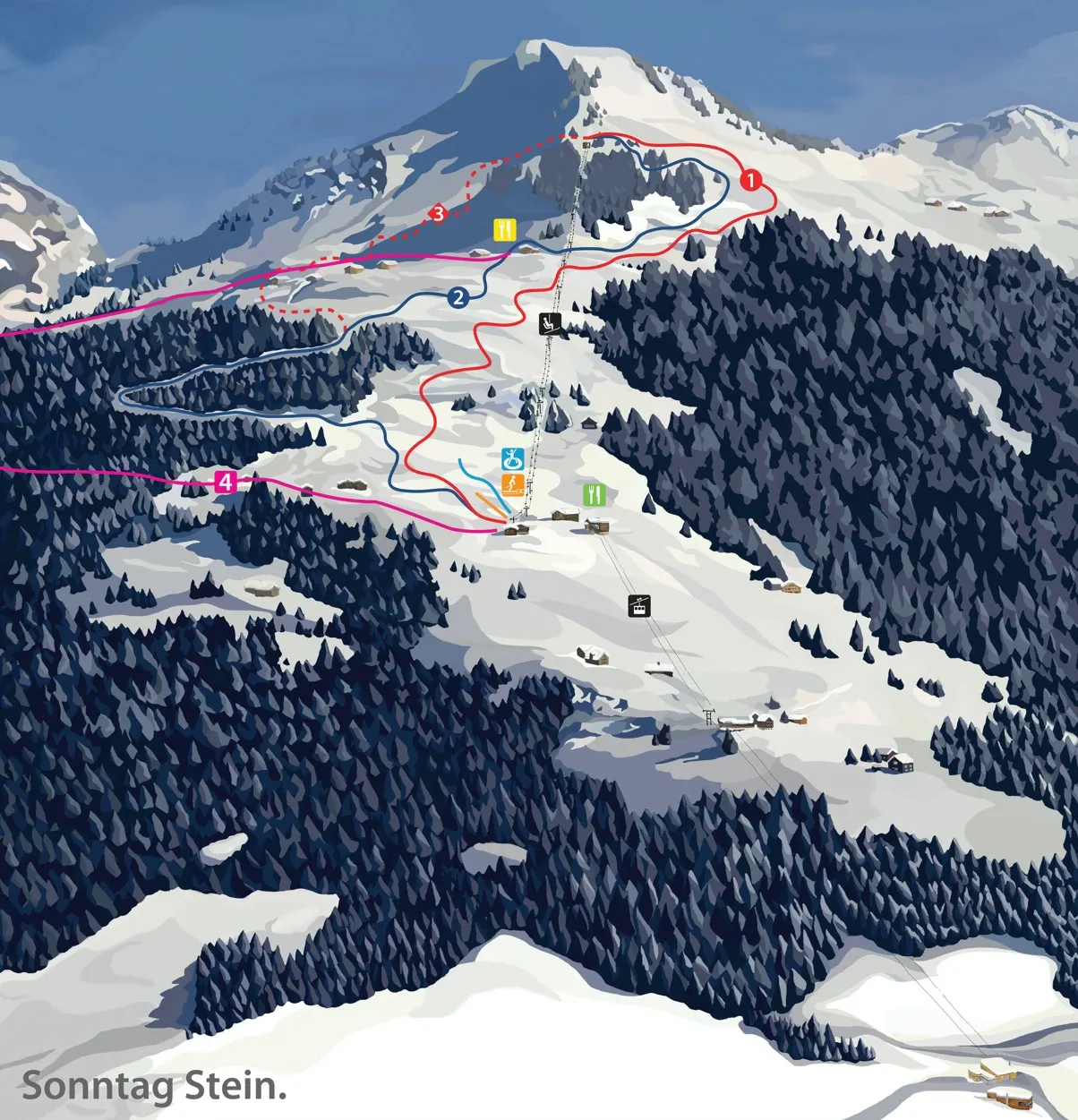 Sonntag - Stein ski area map