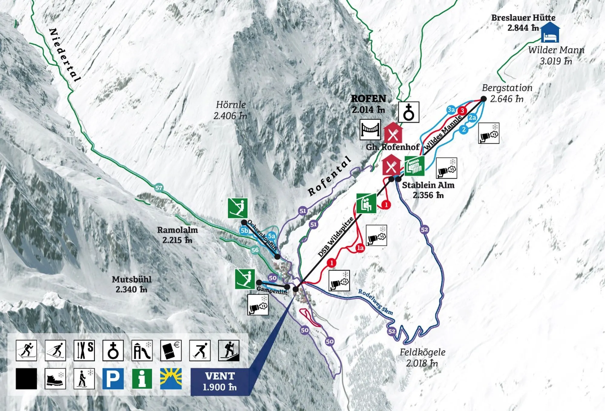Vent ski area map