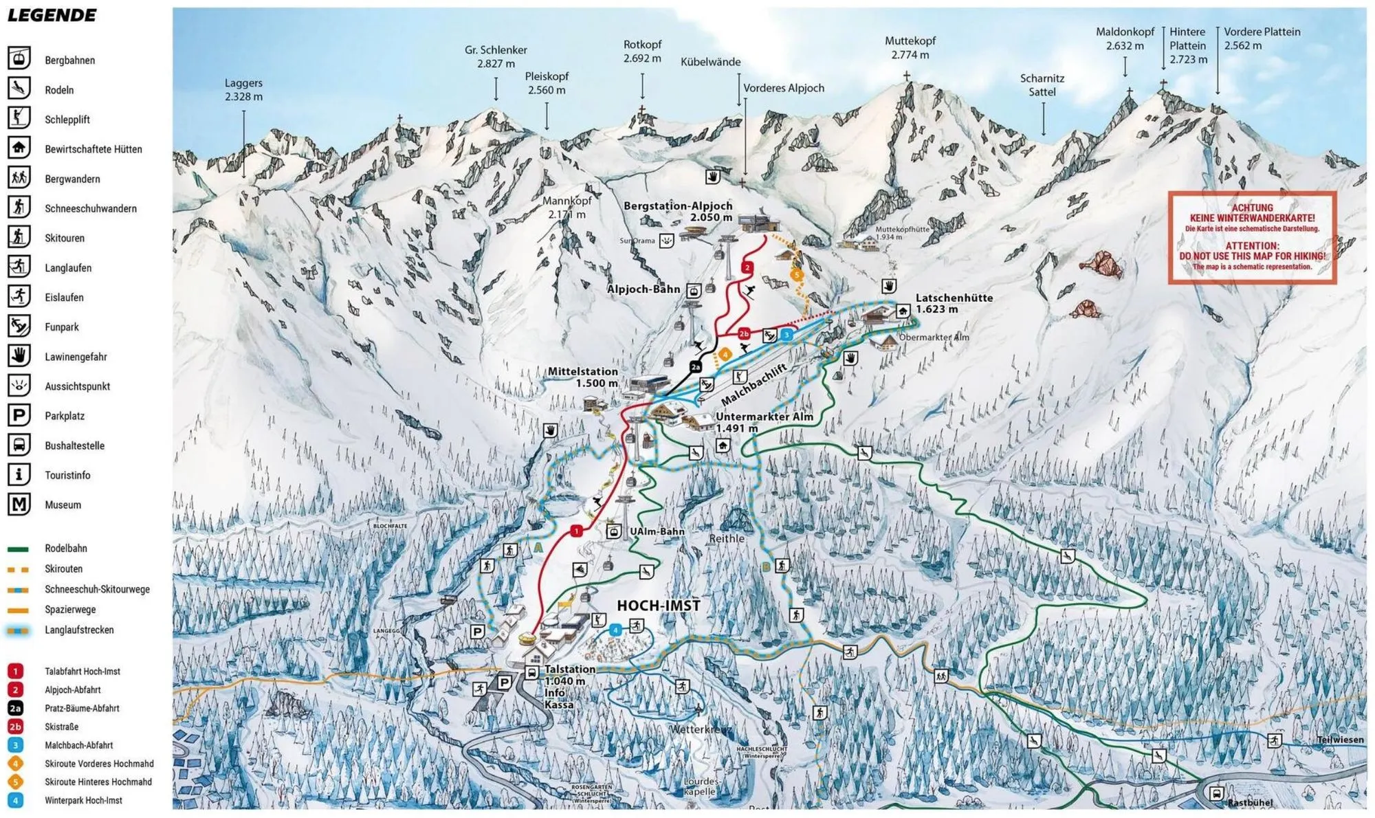 Hoch-Imst ski area map