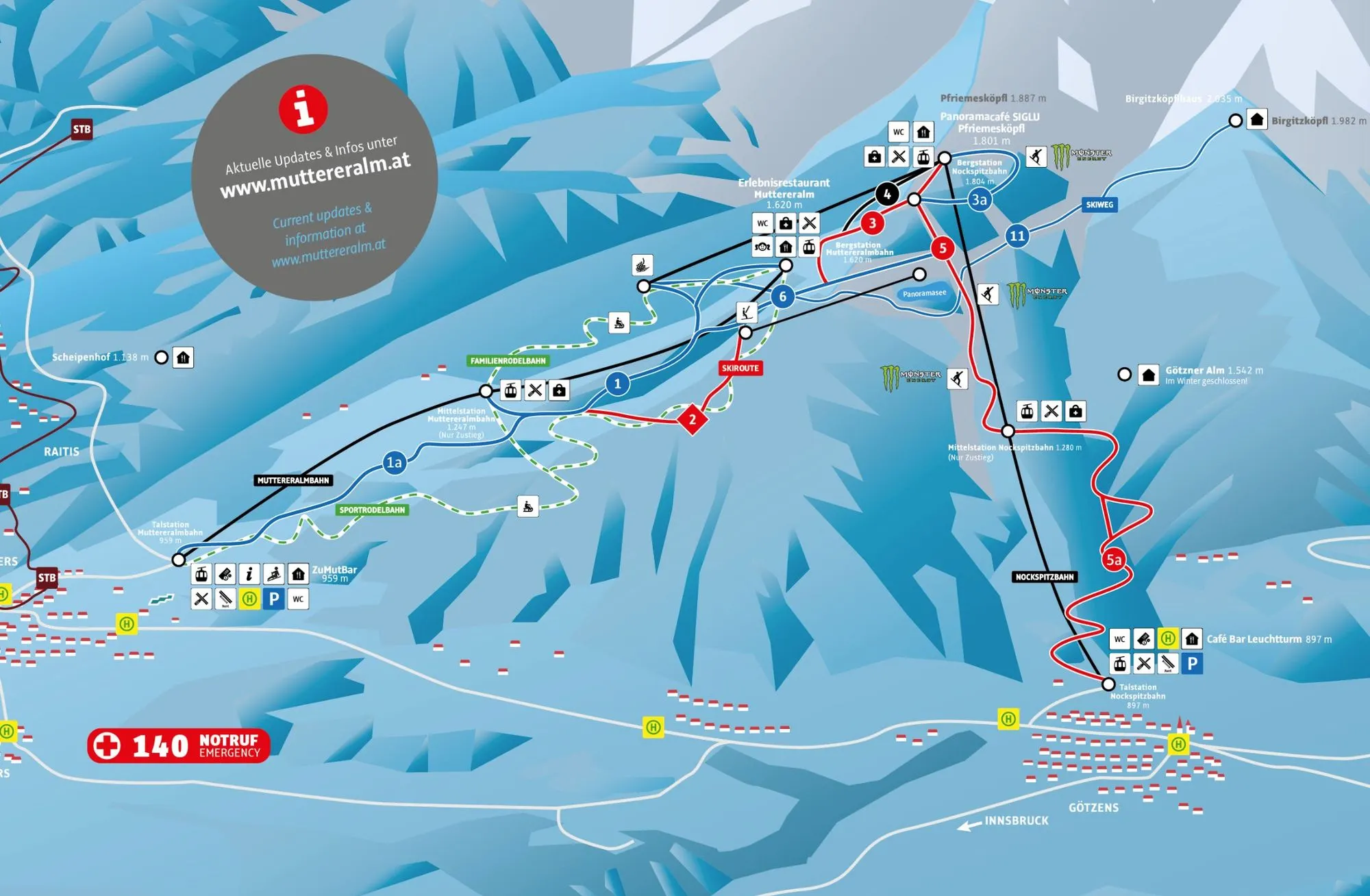 Murmure ski area map