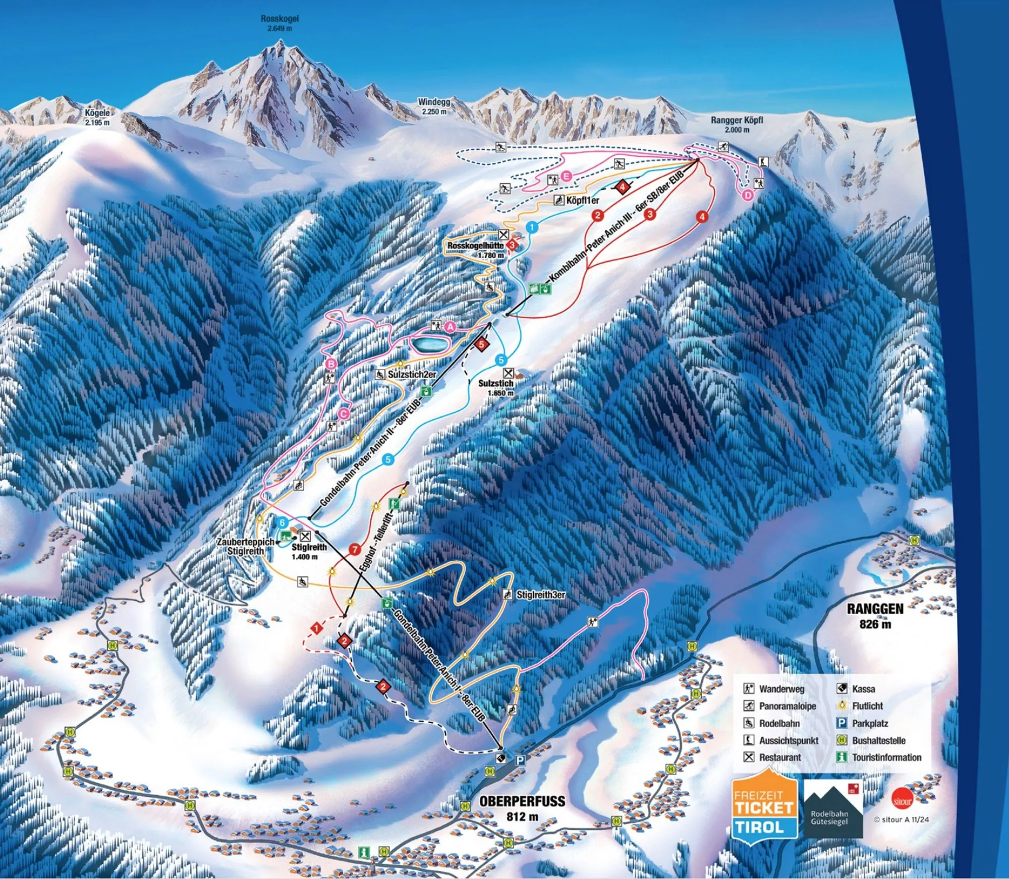 Rangger Köpfl ski area map