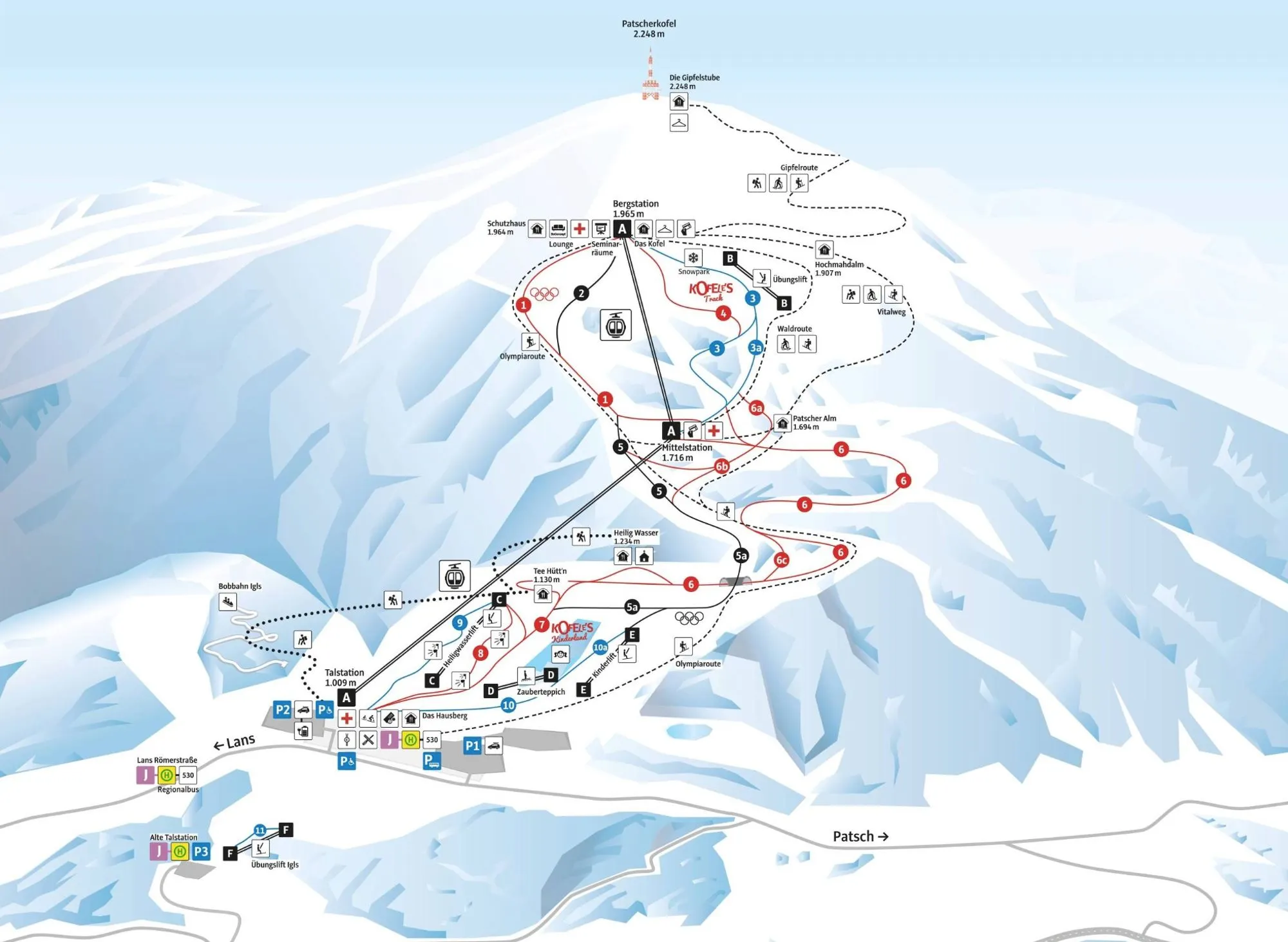 Patscherkofel ski area map