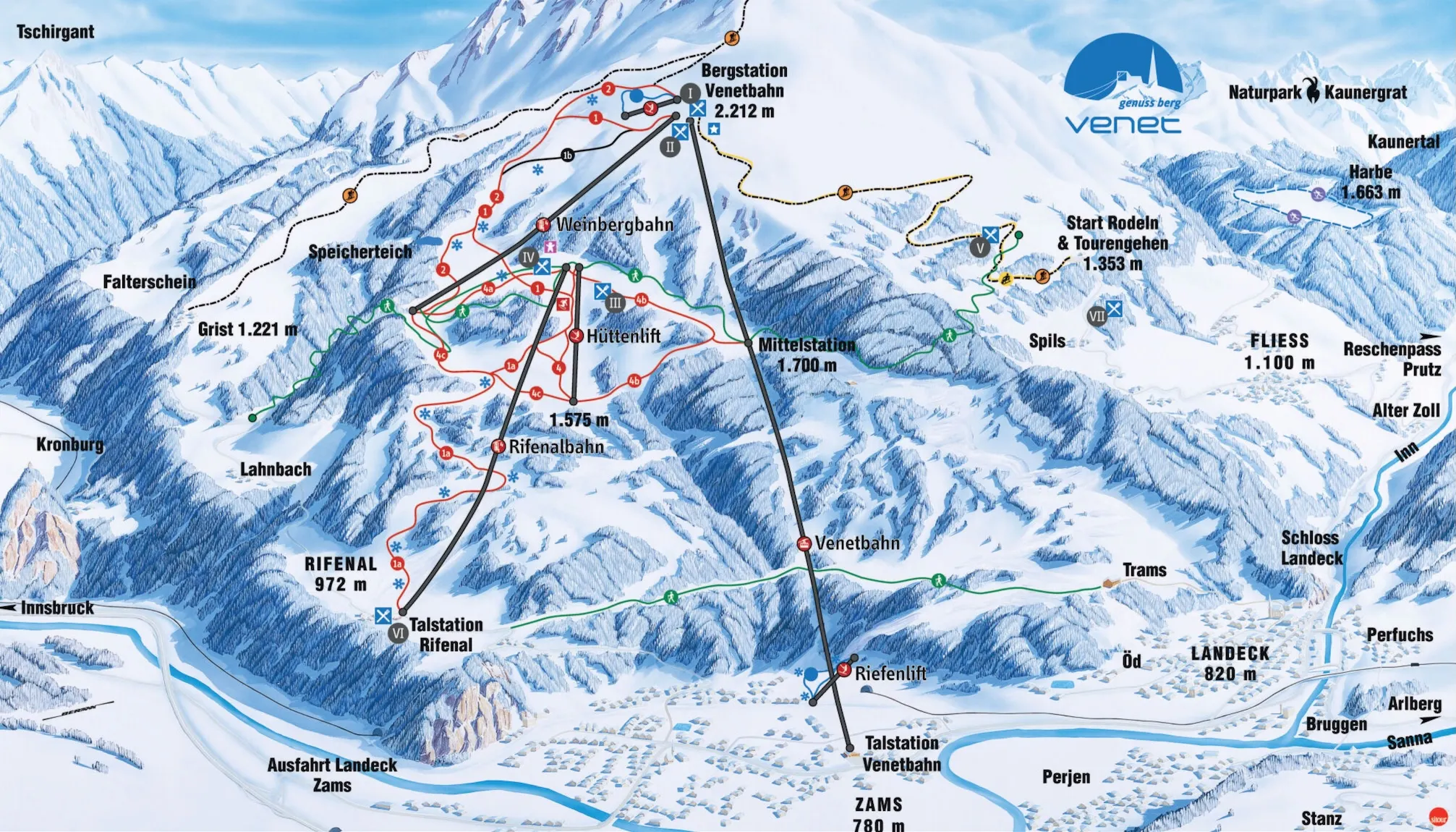 Venet ski area map