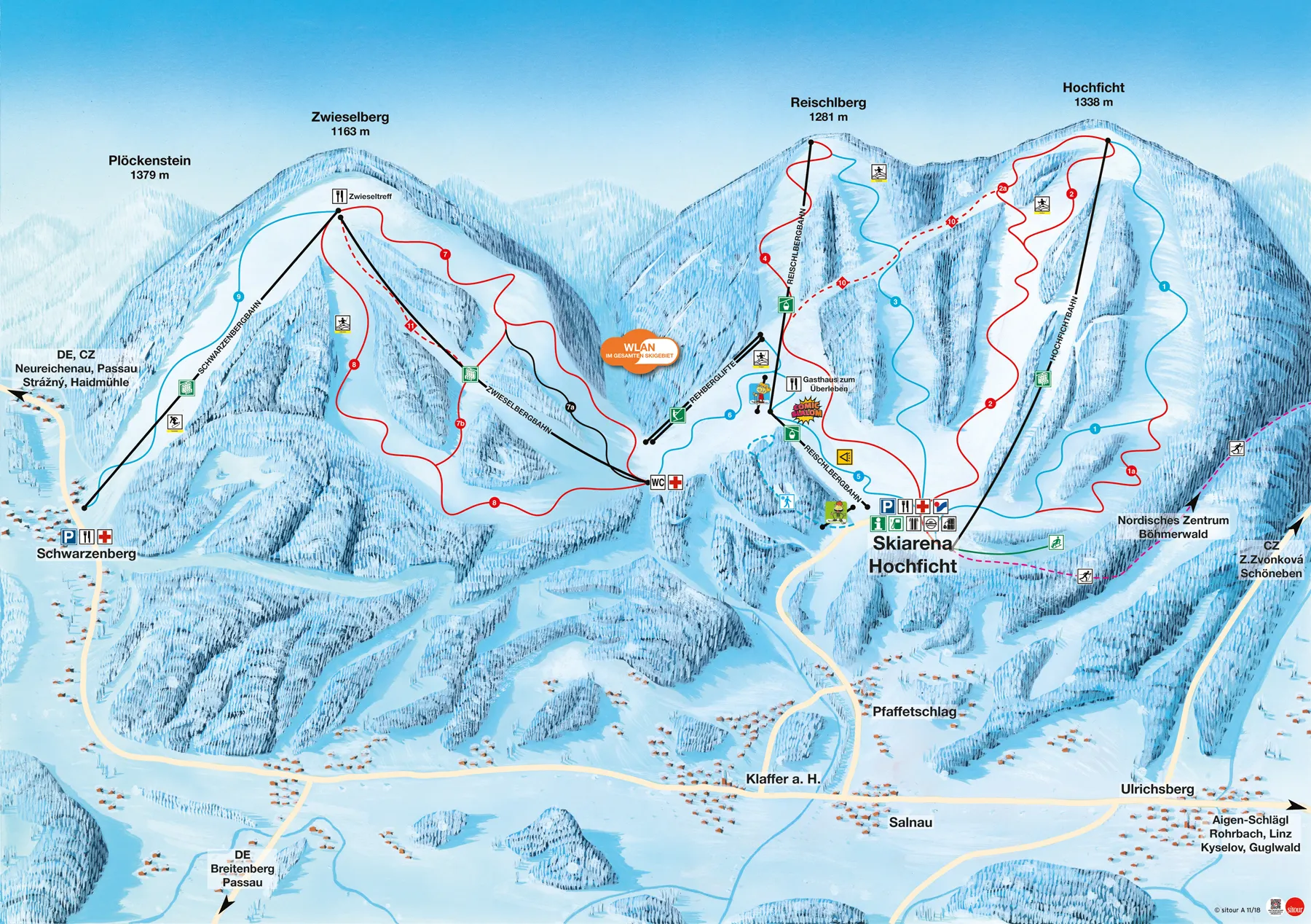 Hochficht ski area map