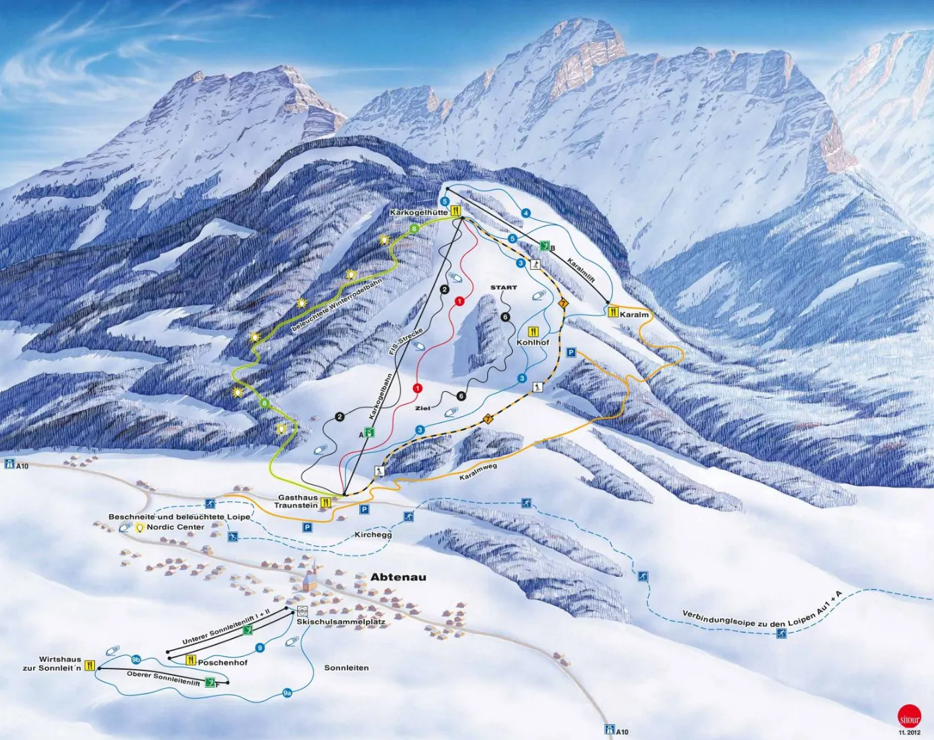 Karkogel - Abtenau ski area map