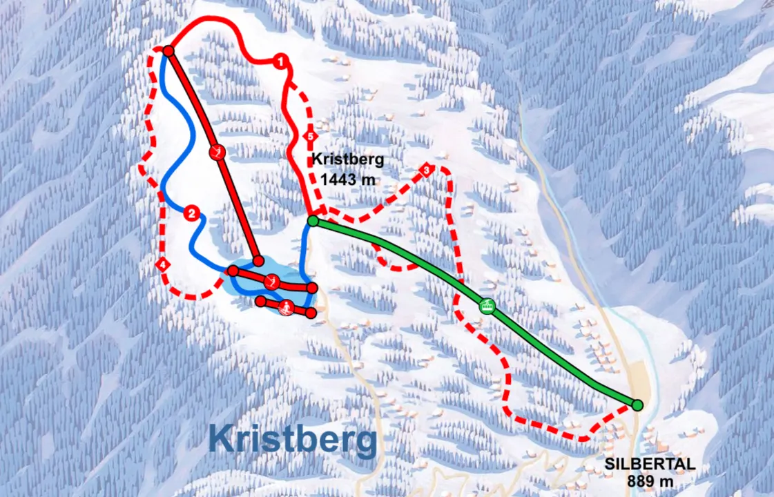 Kristberg ski area map