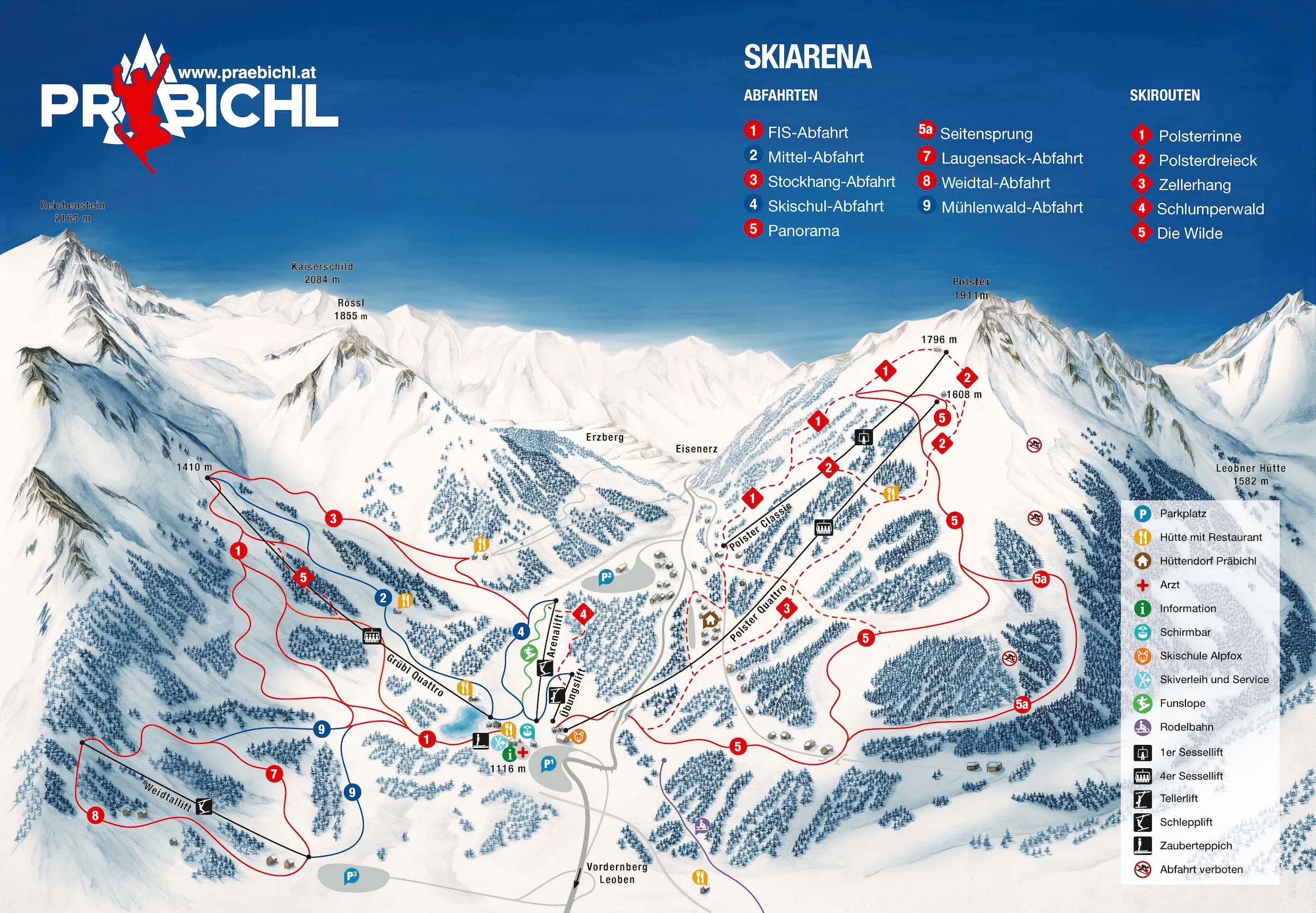 Präbichl ski area map