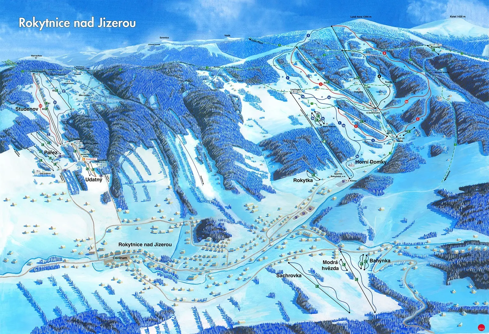 Rokytnice ski area map