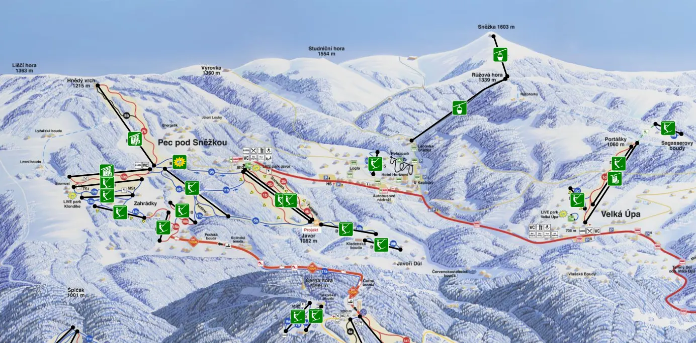 Pec Pod Snezkou ski area map