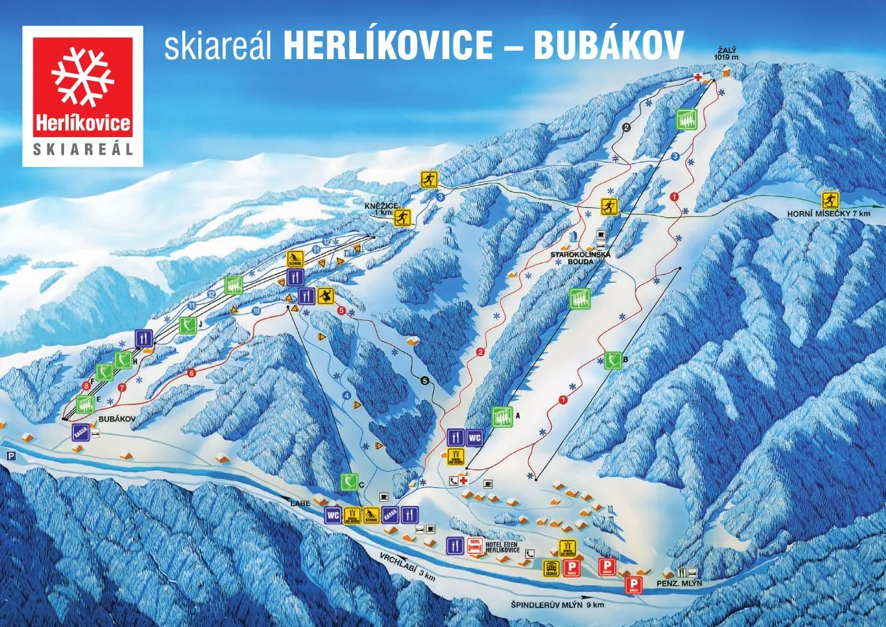 Herlikovice ski area map