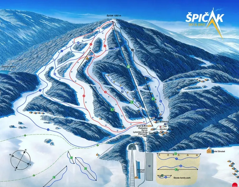Spicak - Zelezna Ruda ski area map