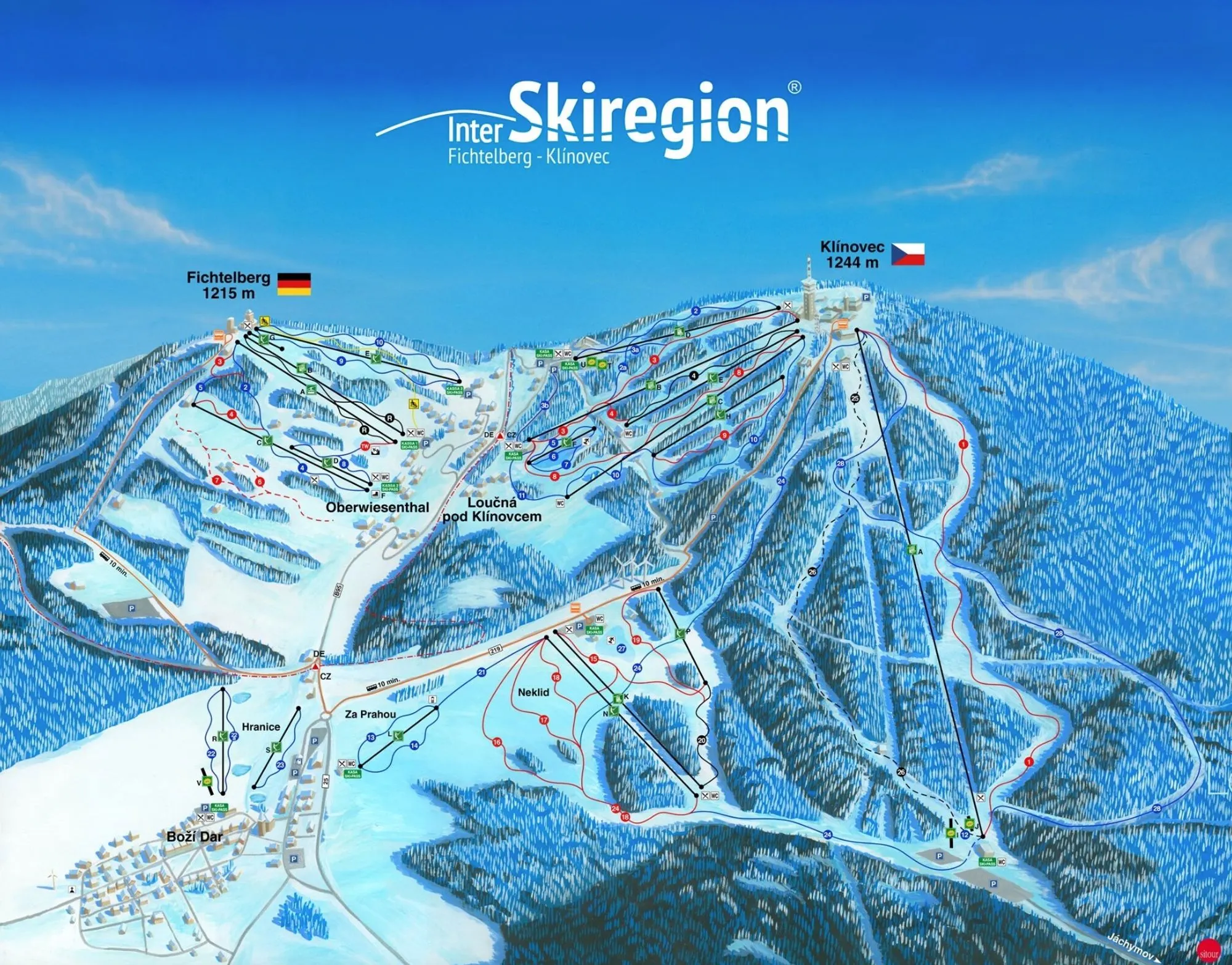 Klinovec ski area map