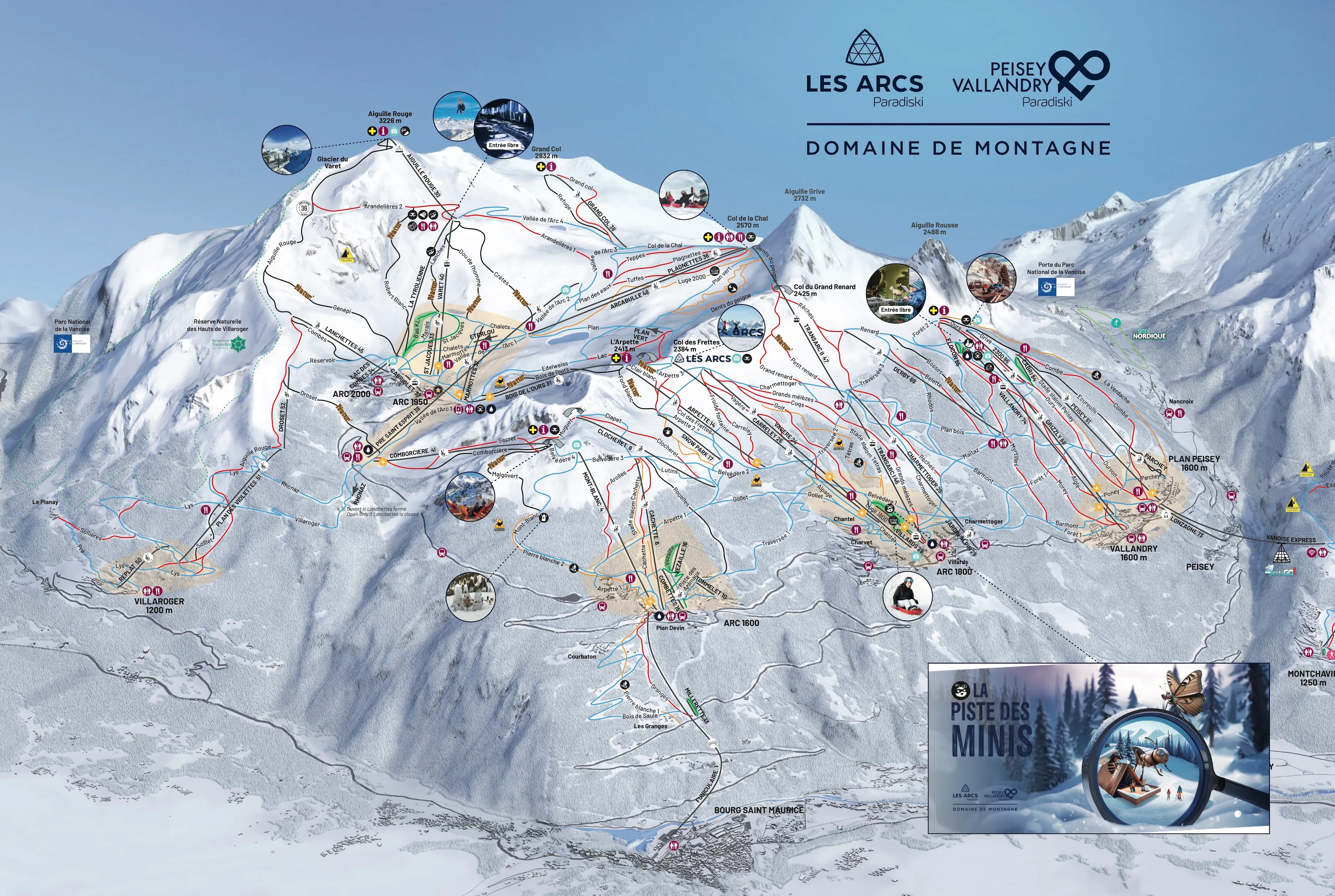 Les Arcs ski area map
