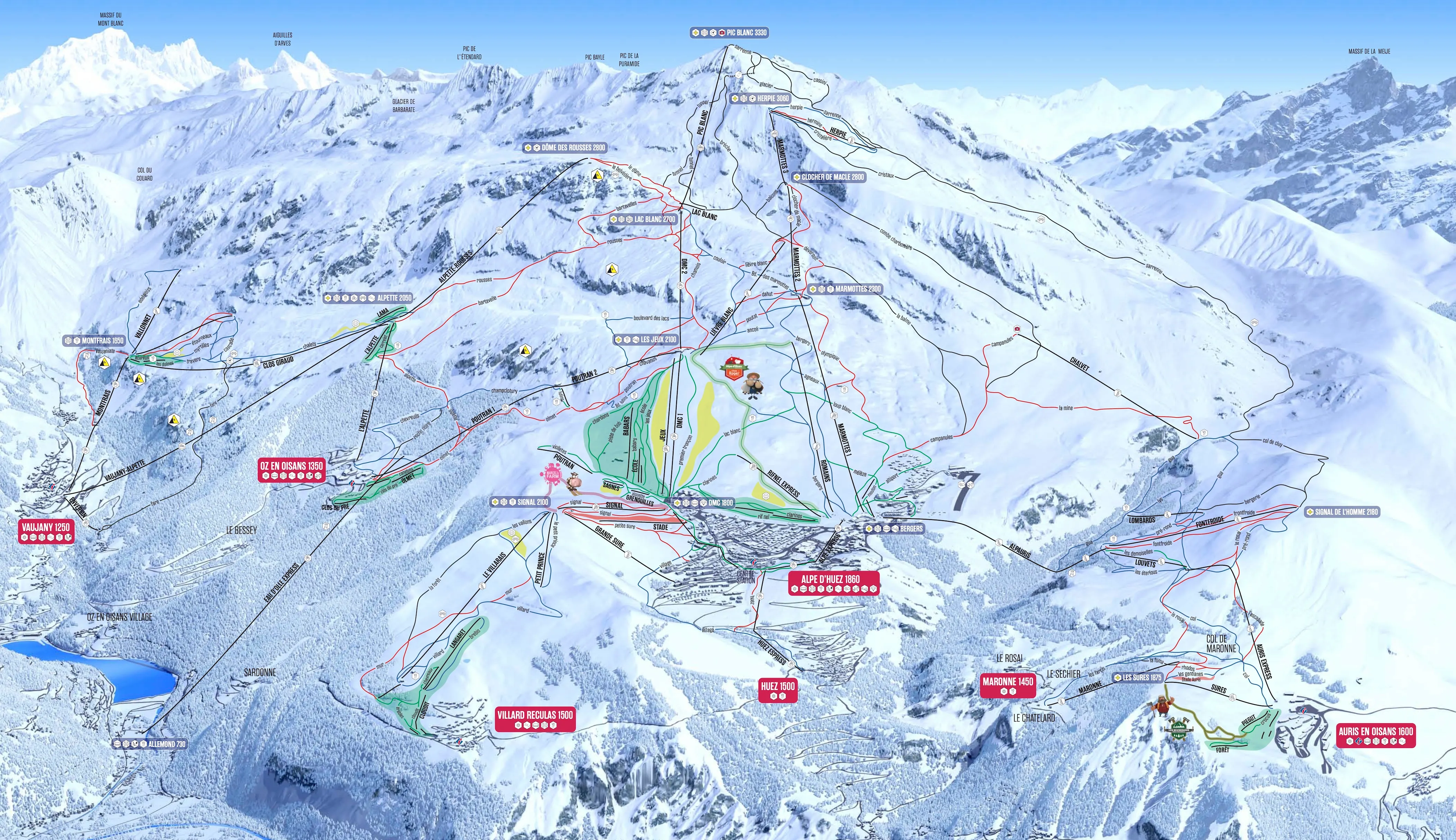 Alpe d'Huez – Grand Domaine ski area map