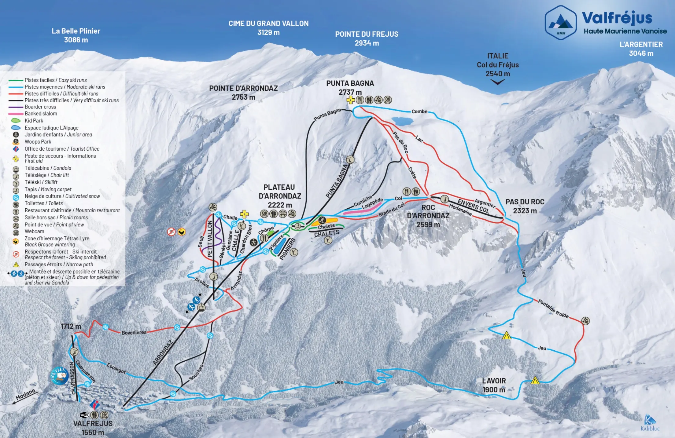Valfréjus ski area map