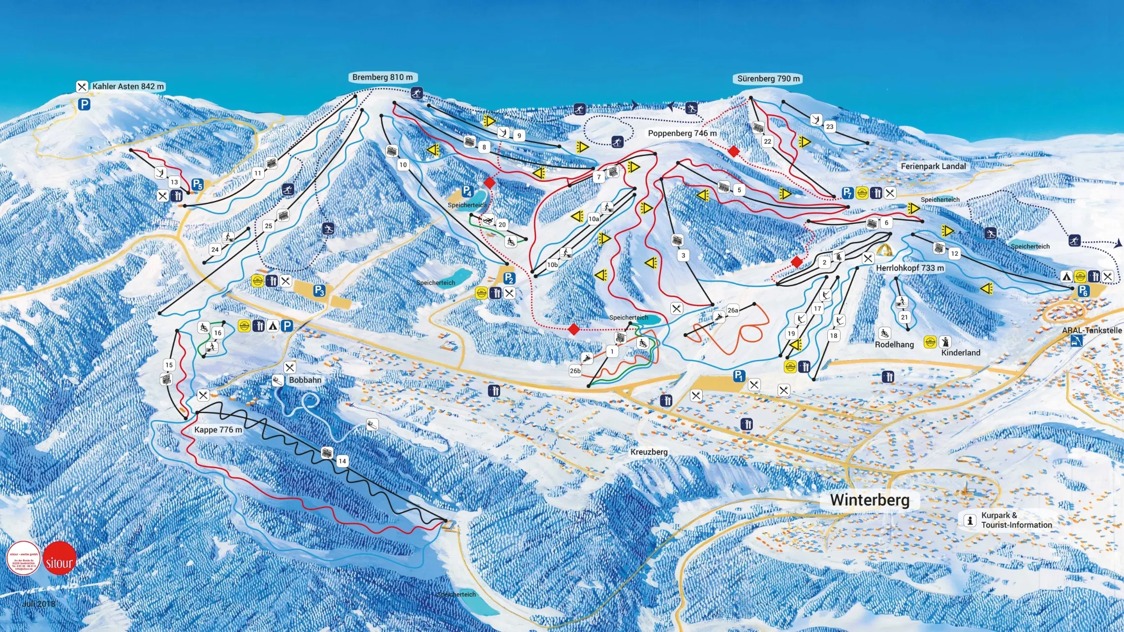 Téléski Winterberg ski area map