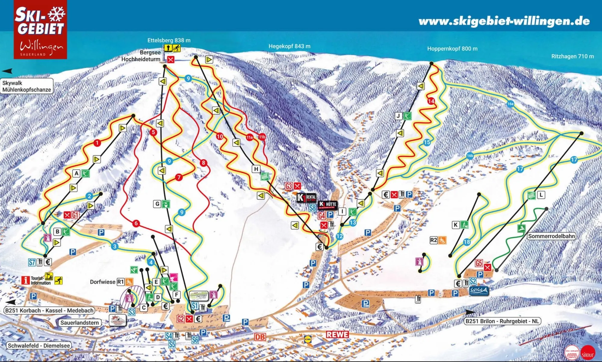Willingen - Ettelsberg ski area map