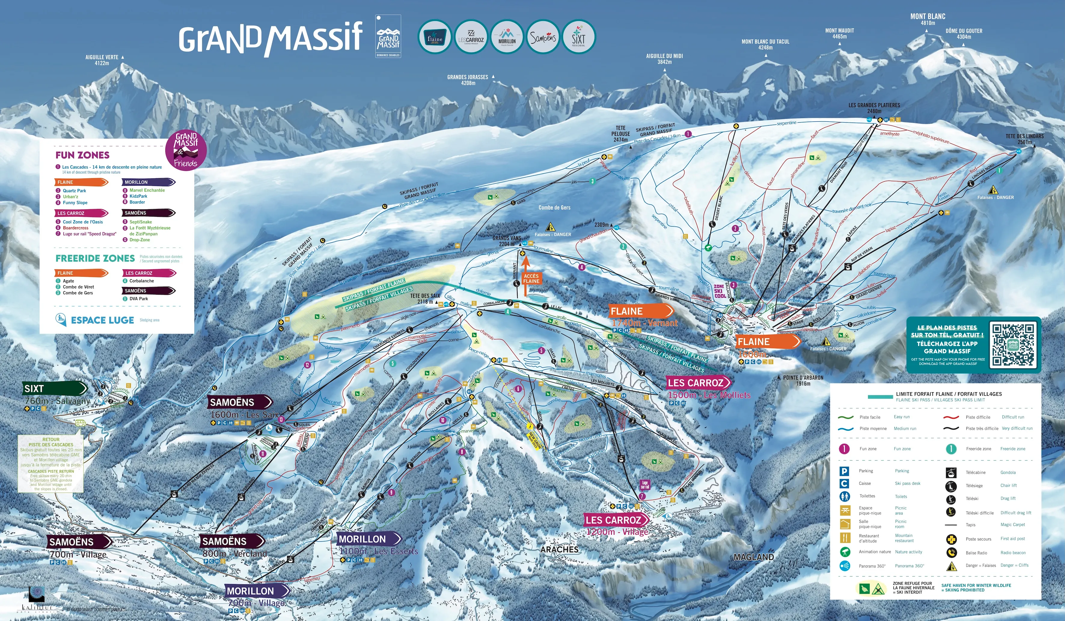 Le Grand Massif ski area map