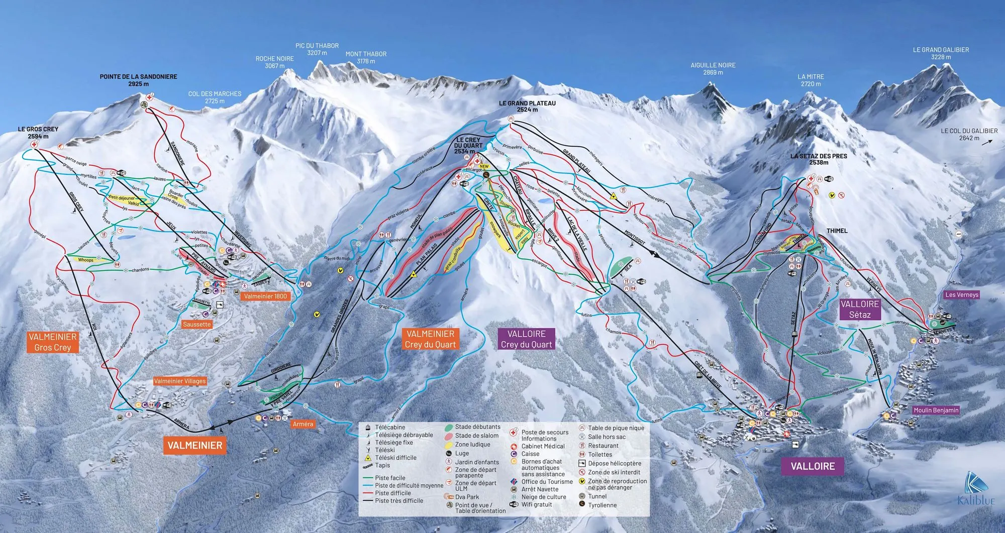 Galibier Thabor ski area map