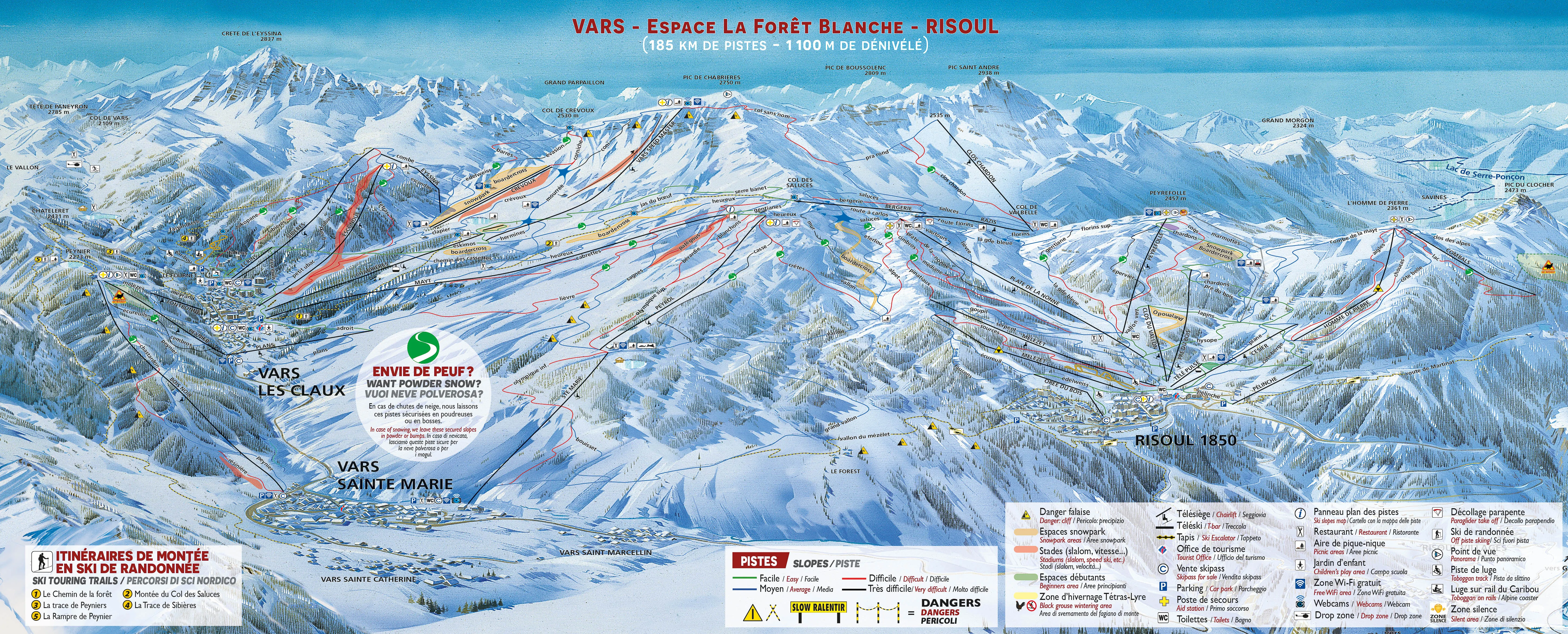 La Forêt Blanche ski area map